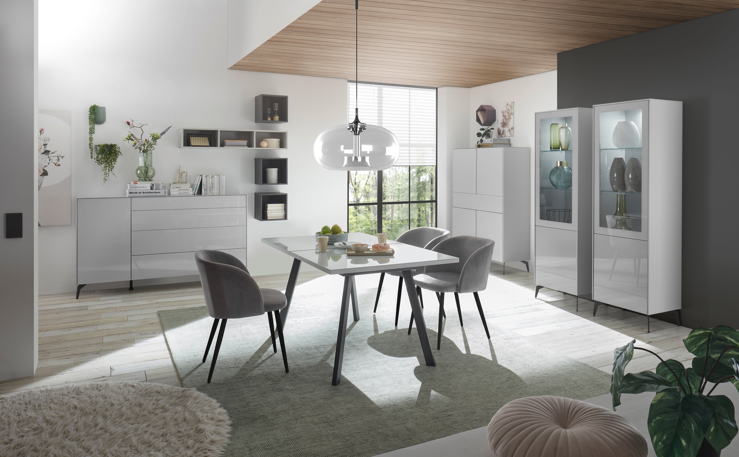 Mäusbacher Esstisch »Imola TOPSELLER!«, (OTTOs Choice Tisch), Mäusbacher Esstisch, Breite 160 cm, mit Glasoberplatte, 4 Metallfüsse