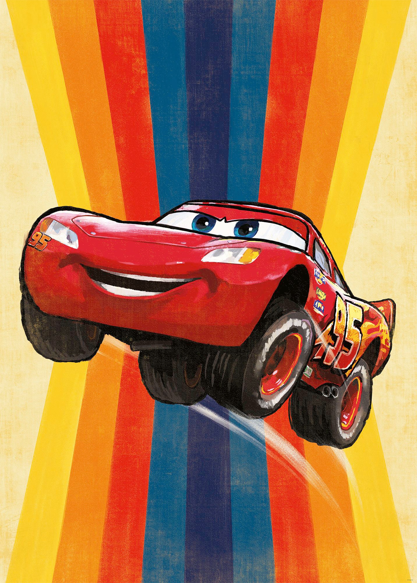 Image of Komar Vliestapete "Digitaldruck Vlies - Cars Jump - Grösse 200 x 280 cm" bedruckt glatt Kinderzimmer