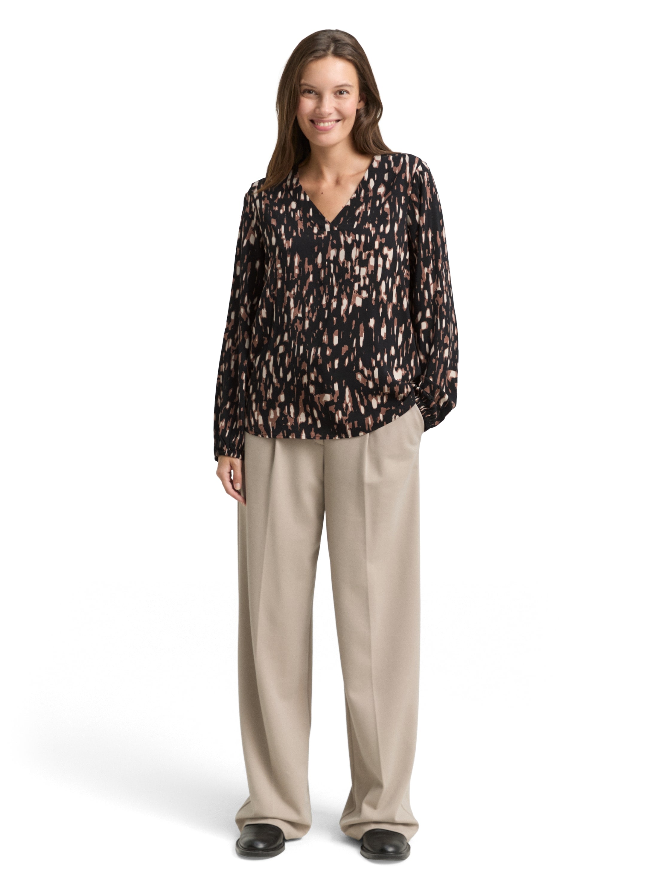 TOM TAILOR Blouse à manches longues mit All-Over Print