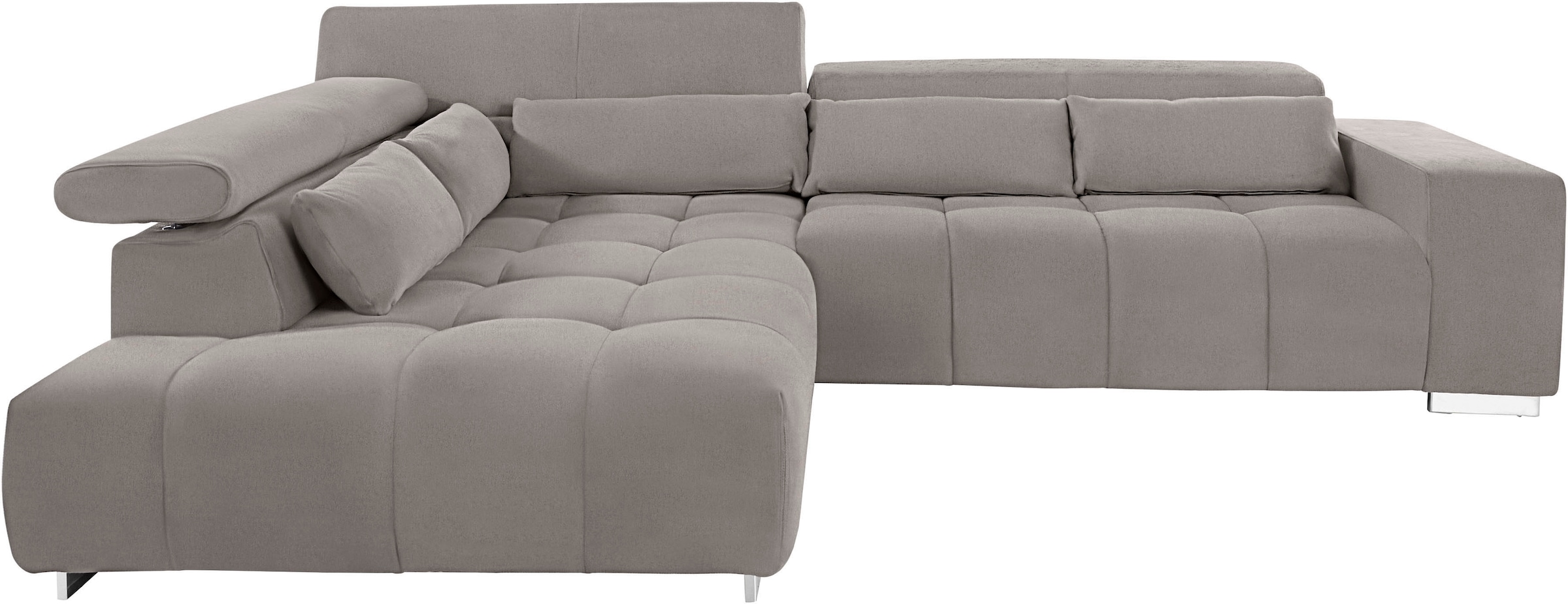 COTTA Ecksofa »Orion L-Form«, mit Kopfteilverstellung & 5 Nierenkissen