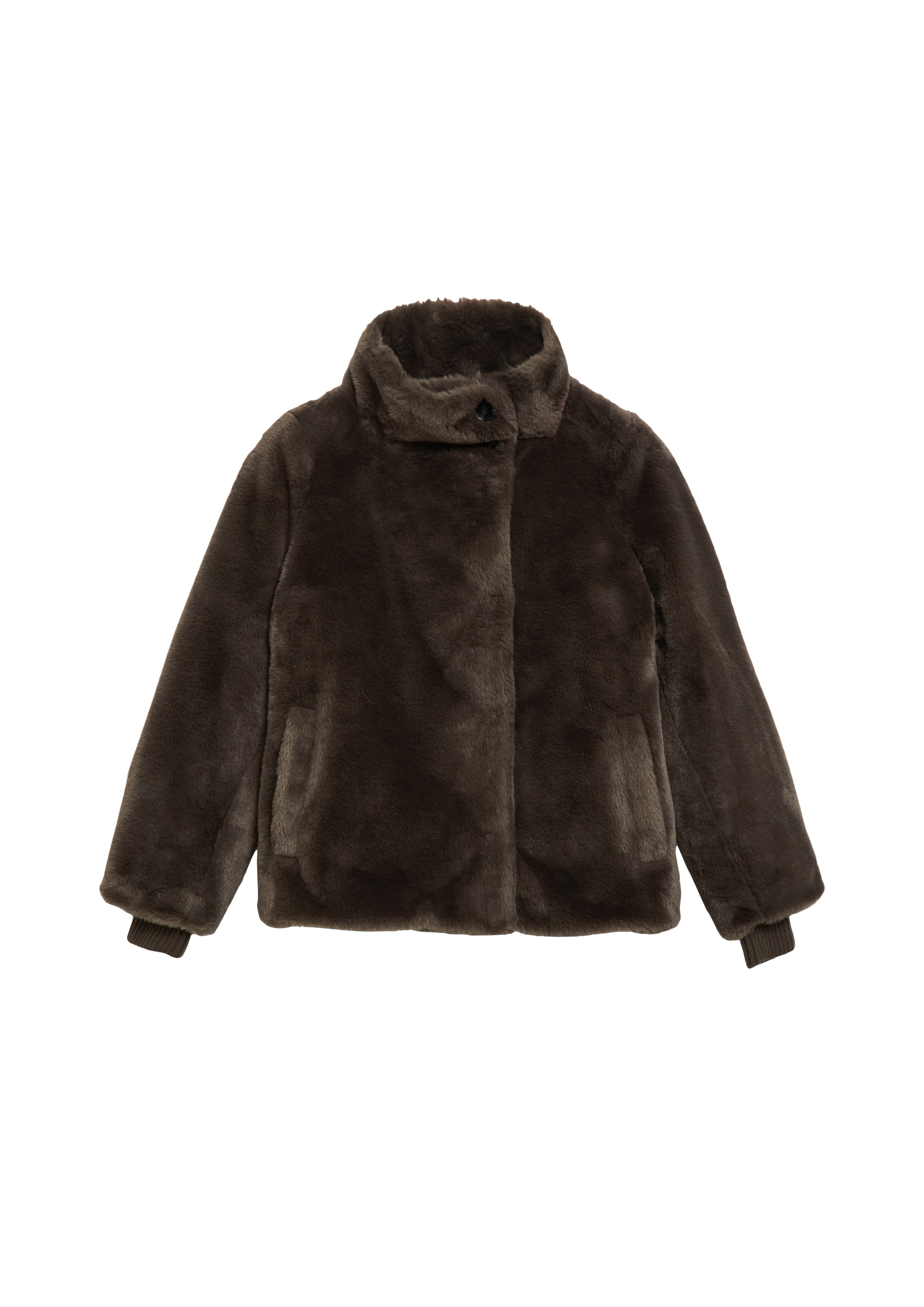 Comma Veste en peluche veste en peluche, avec col montant
