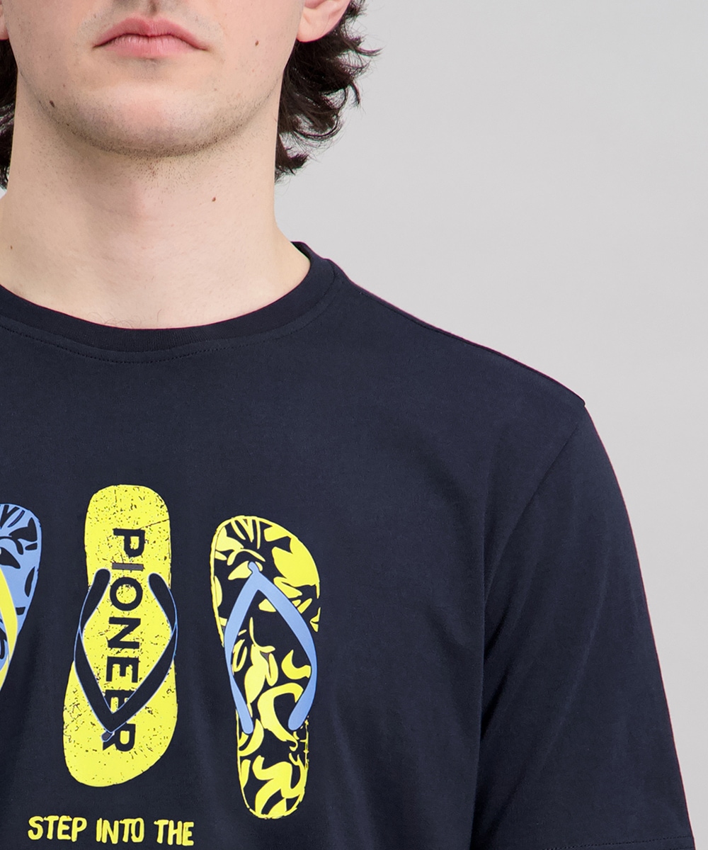 Pioneer Authentic Jeans T-shirt »RH T-Shirt flip flop print« avec impression logo