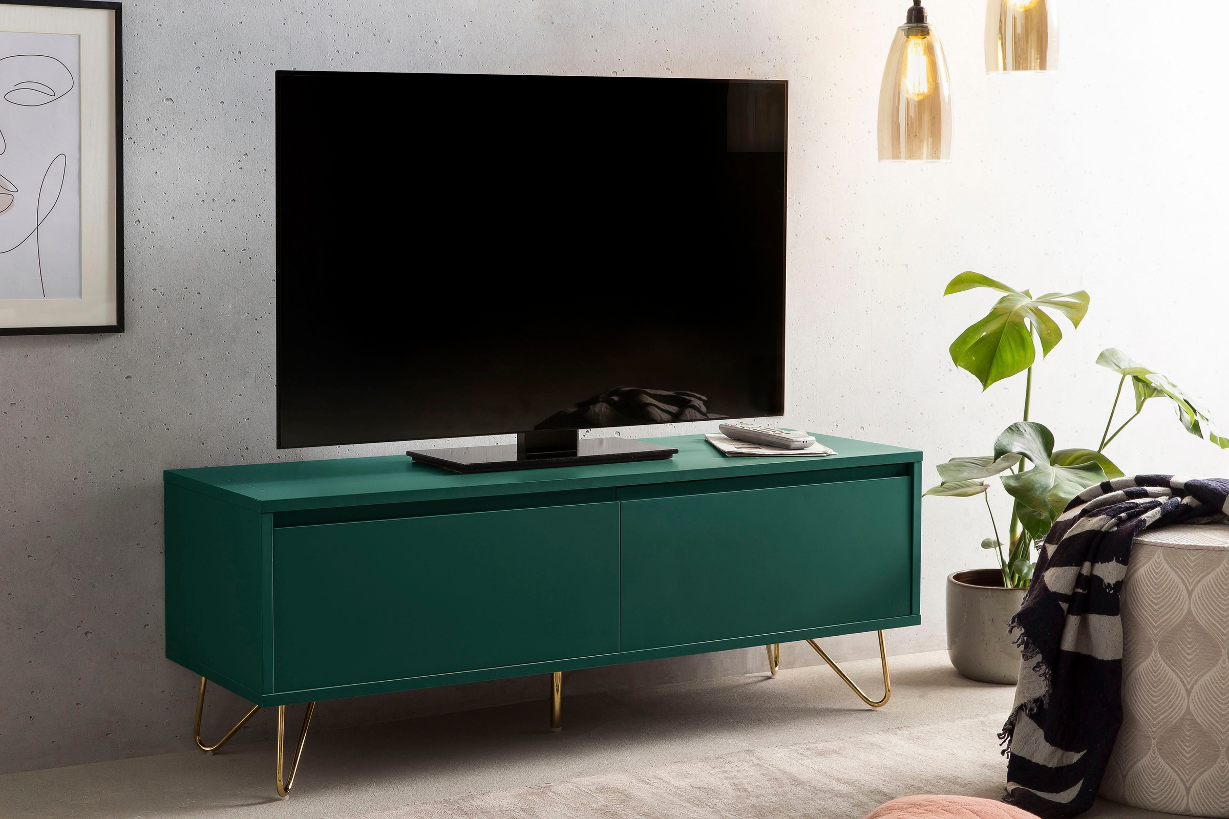 Image of SalesFever Lowboard, Haarnadelbeine aus Metall mit Messinglegierung bei Ackermann Versand Schweiz