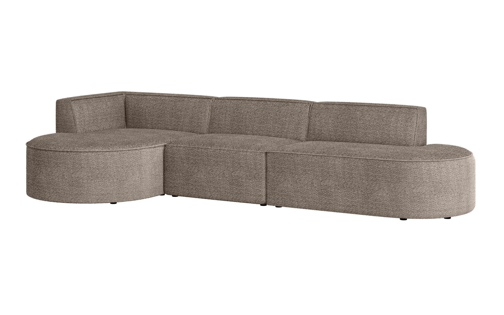 andas Ecksofa »Ecksofa EIVIND mit Ottomane rechts/links, Masse: B/H/T 343/159/72 cm«, L-Form mit Wellenunterfederung, auch in Feincord und Bouclé