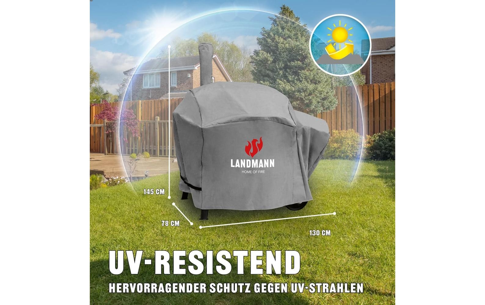 LANDMANN Couverture de barbecue »Premium - 130 x 126 x 85 cm«