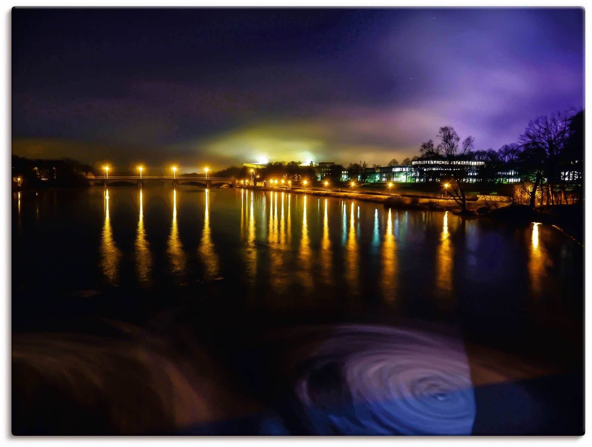 Image of Artland Wandbild »Wehr Leipzig mit Spiegelung«, Gewässer, (1 St.), in vielen Grössen & Produktarten - Alubild / Outdoorbild für den Aussenbereich, Leinwandbild, Poster, Wandaufkleber / Wandtattoo auch für Badezimmer geeignet bei Ackermann Versand Schweiz