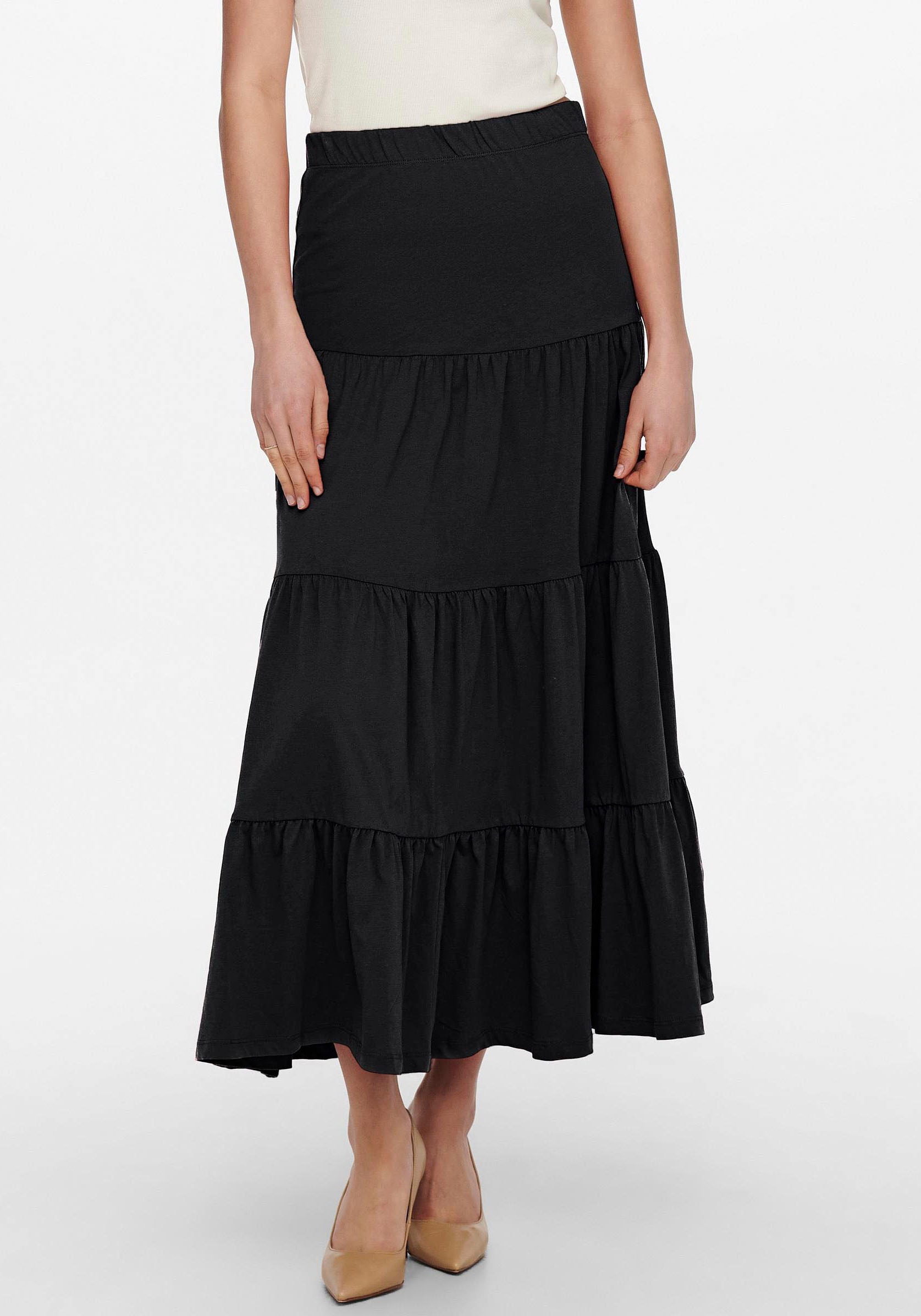 Image of ONLY Maxirock "ONLMAY MAXI SKIRT" Baumwolle, mit Volant