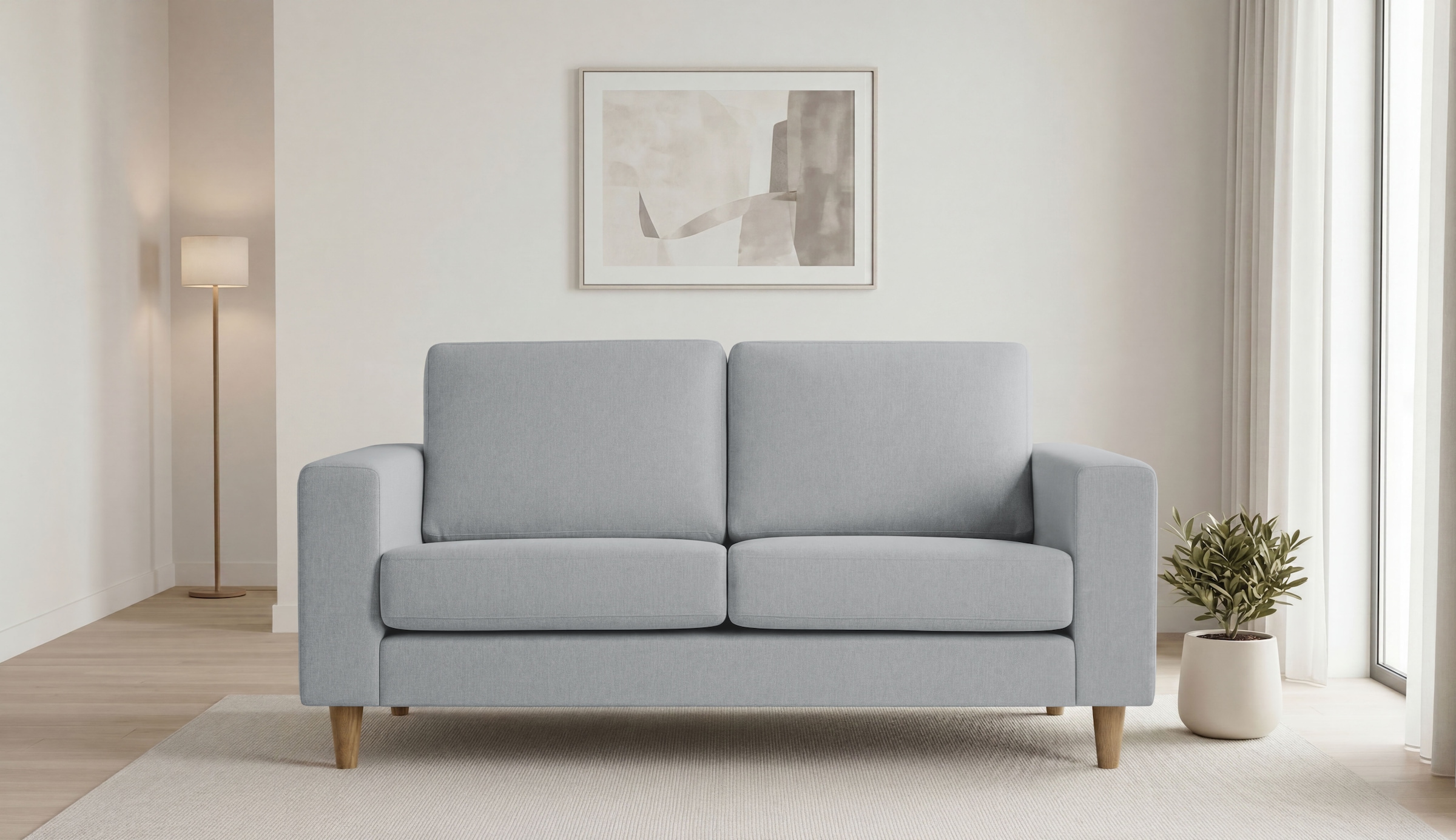 GOODproduct 2-places »Tvinno« style scandinave, avec pieds en bois massif, largeur 155 cm
