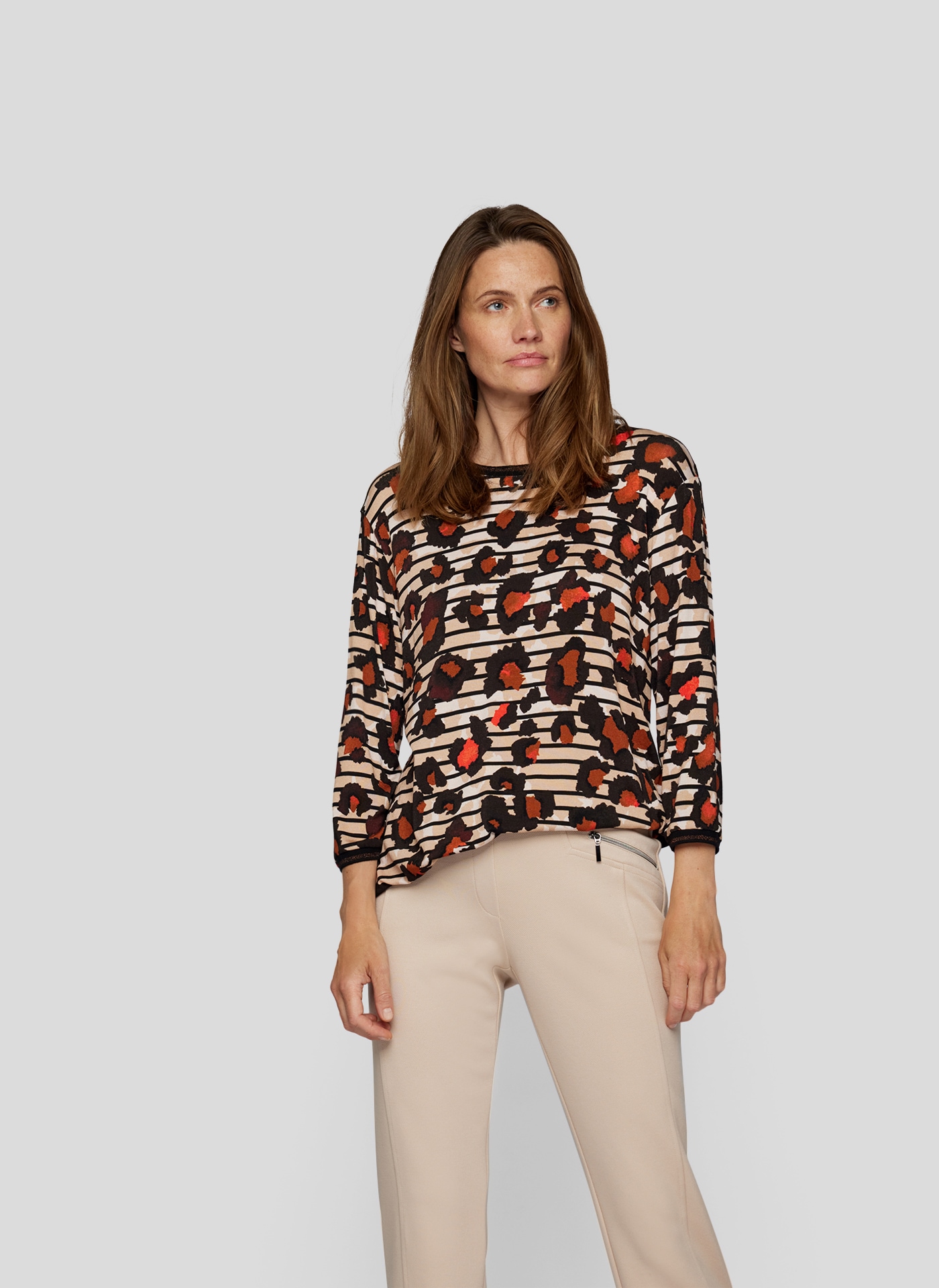 Image of Rabe 3/4-Arm-Shirt gestreift mit Allover-Print