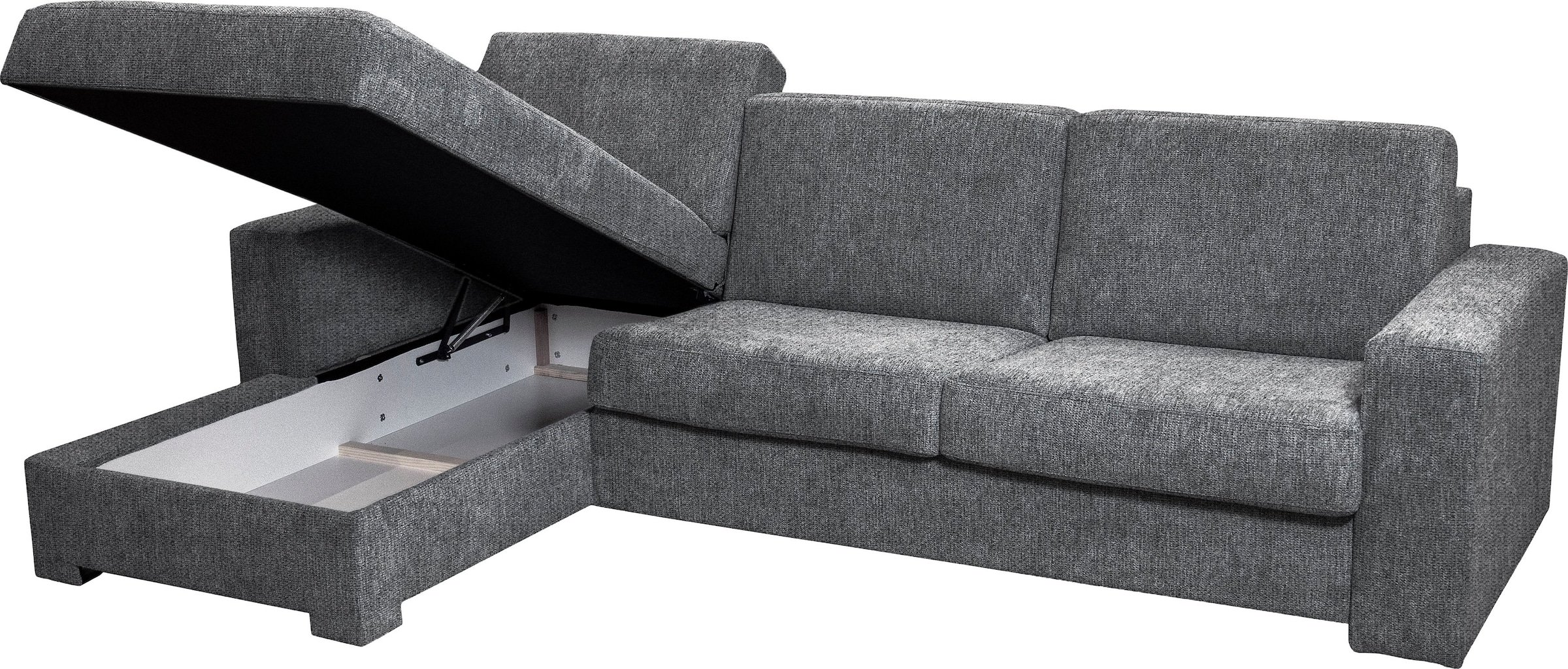 Home affaire Ecksofa »Roma "M" Matratzenhöhe 14 cm, Dauerschlaffunktion, mit Unterfederung,«, Liegemasse ca 143x198 cm, L-Form