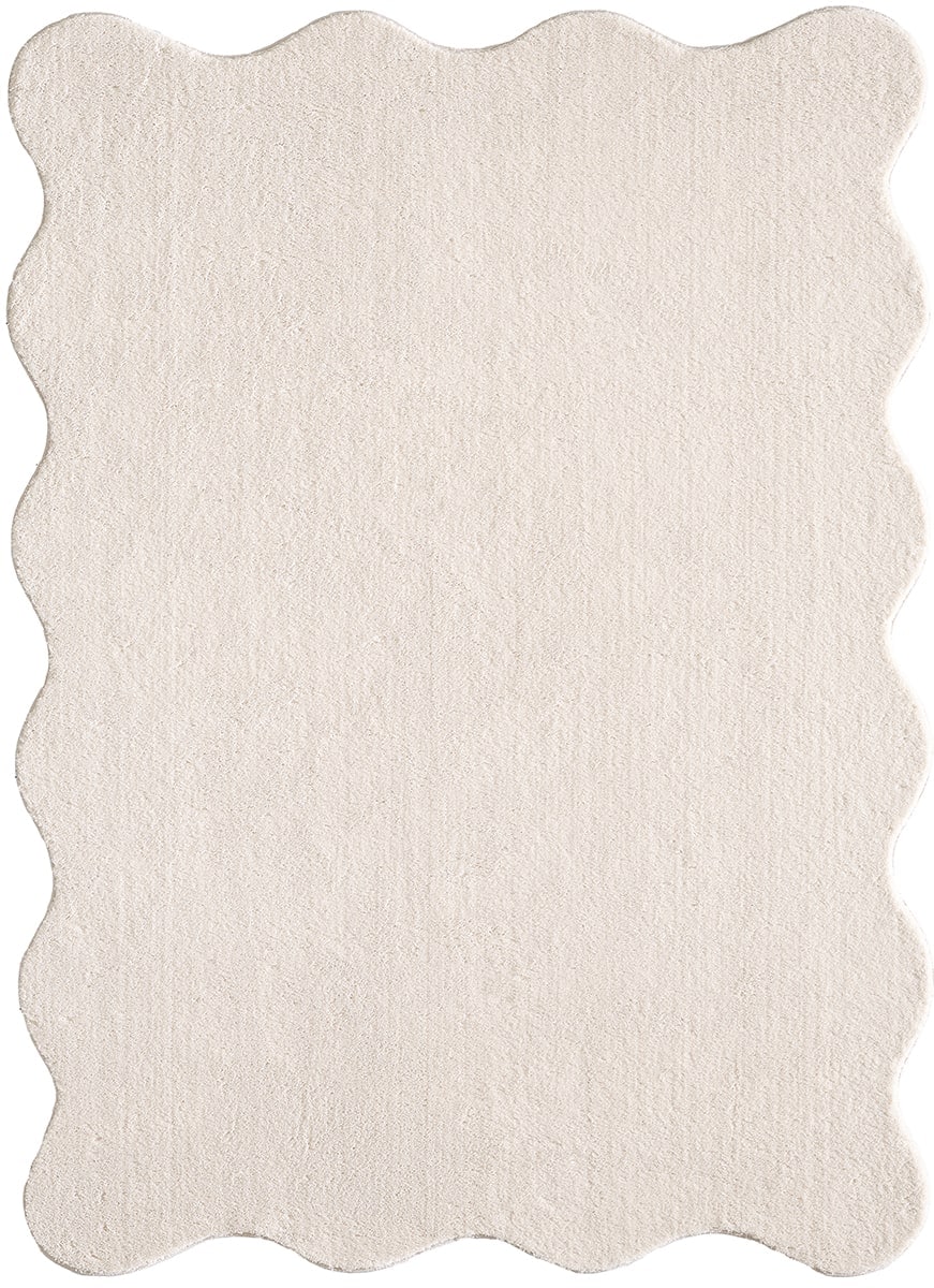 the carpet Tapis »Relax Scallop kuschelig & Super Soft,« En forme de vagues Anti-Rutsch Unterseite, Waschbar bis 30 Grad, Felloptik,