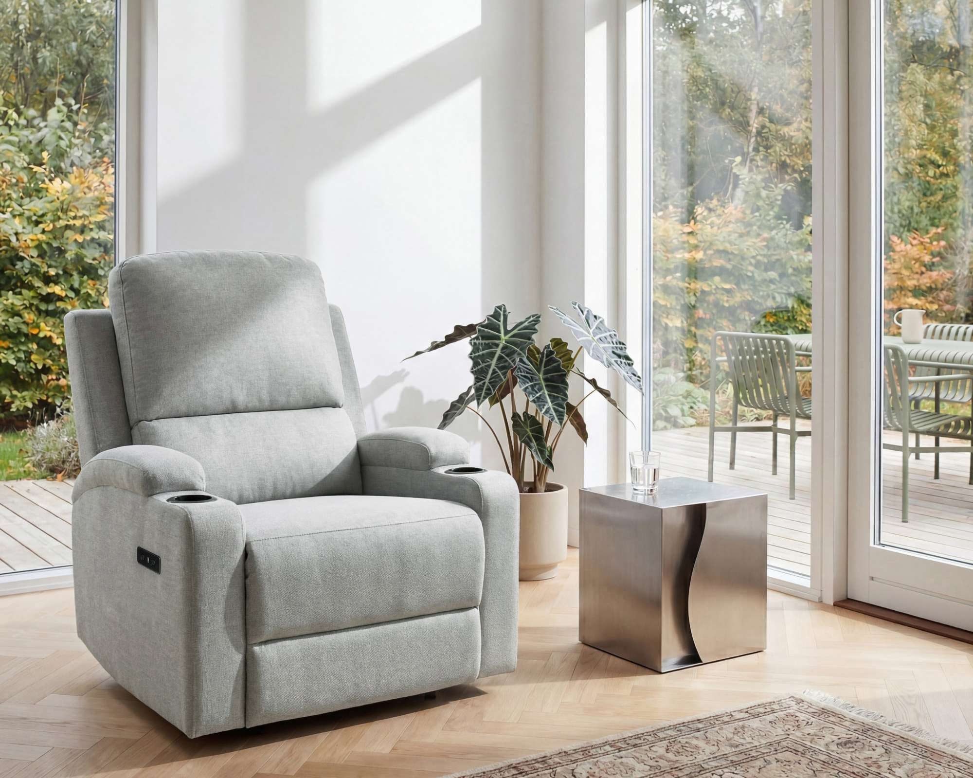 GOODproduct Fauteuil de relaxation »NAPORI Struktur, Kinosessel, Multimedia-Sessel« Fauteuil TV avec fonction relaxation manuelle et électrique et porte-boisson