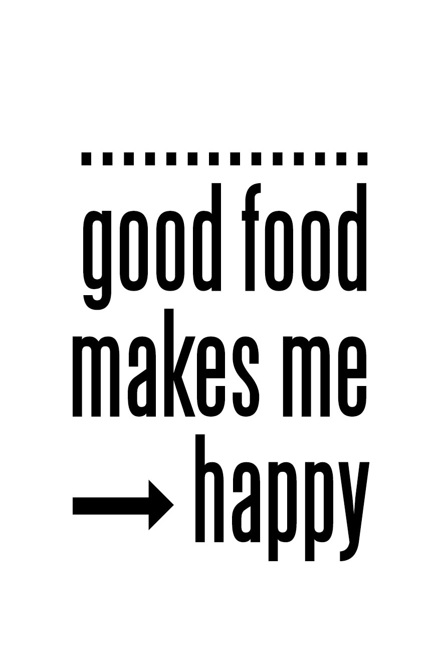 »Good makes - auf me queence food Schriftzug happy«, versandkostenfrei Stahlblech ♕ Wanddekoobjekt auf