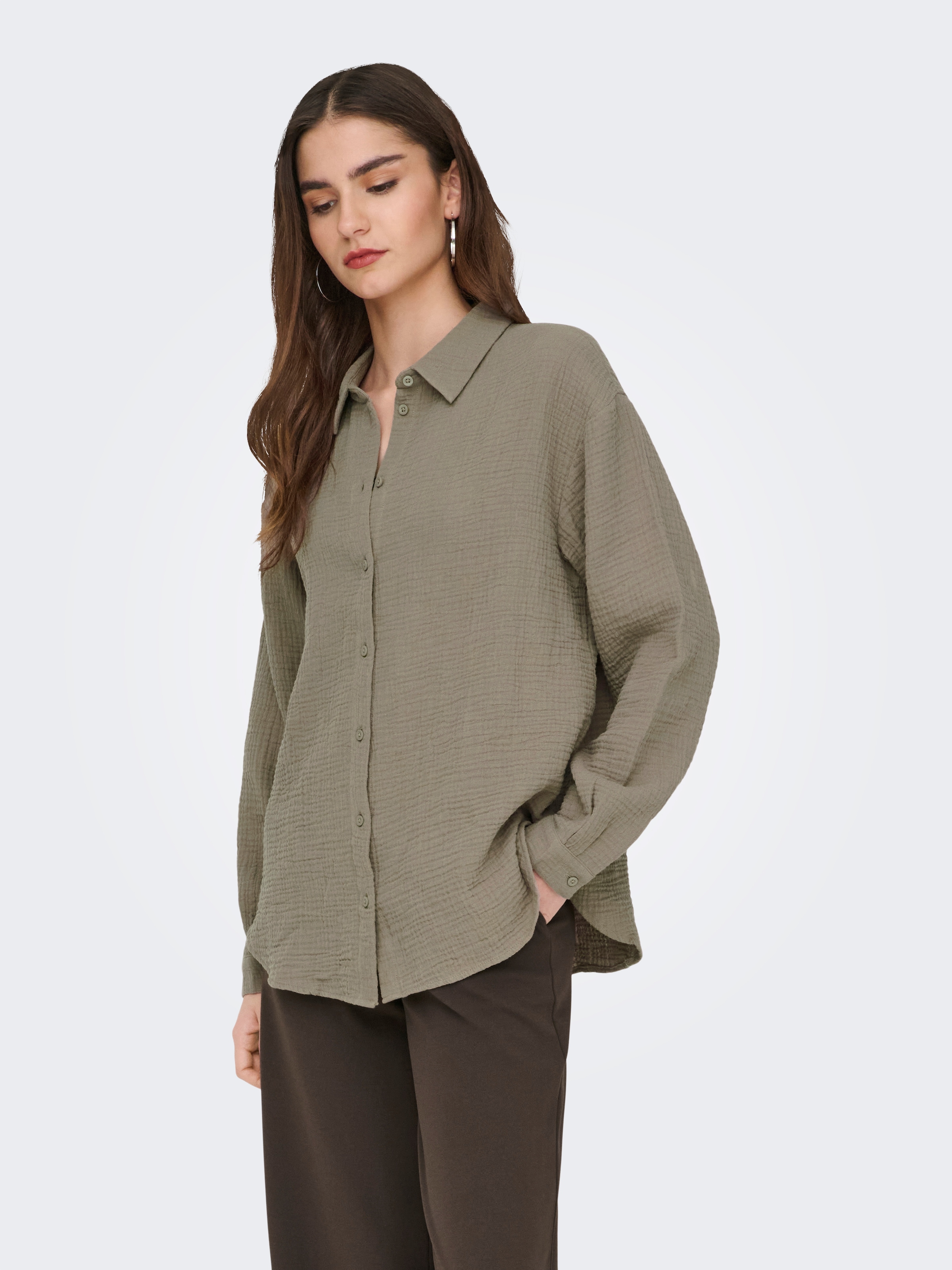 Image of JDY Hemdbluse "JDYTHEIS LIFE L/S LOOSE SHIRT WVN NOOS" Baumwolle, regular fit