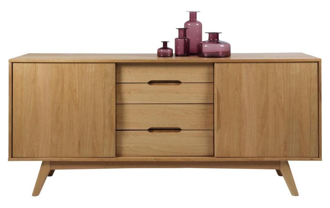 AC Design Sideboard »Marte« Anrichte, Eiche/Furnier, 2 Schiebetüren, 4 Schubladen, Breite 180 cm