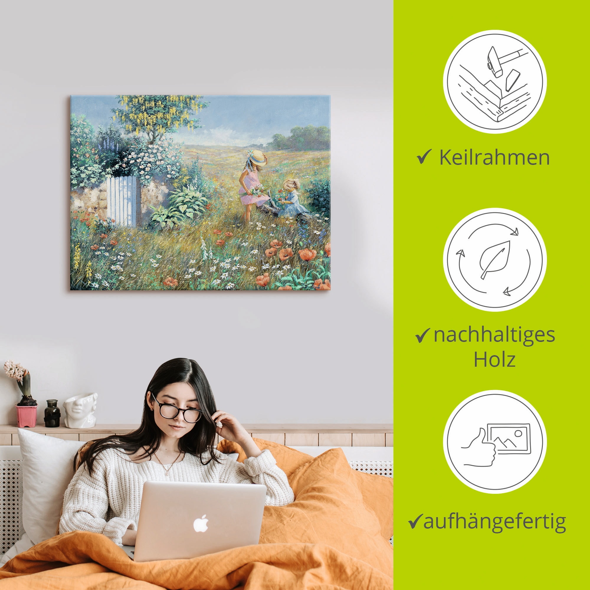 Artland Tableau sur toile »Ausserhalb des Gartens« 1 cuis tlg. auf Holzrahmen gespannt