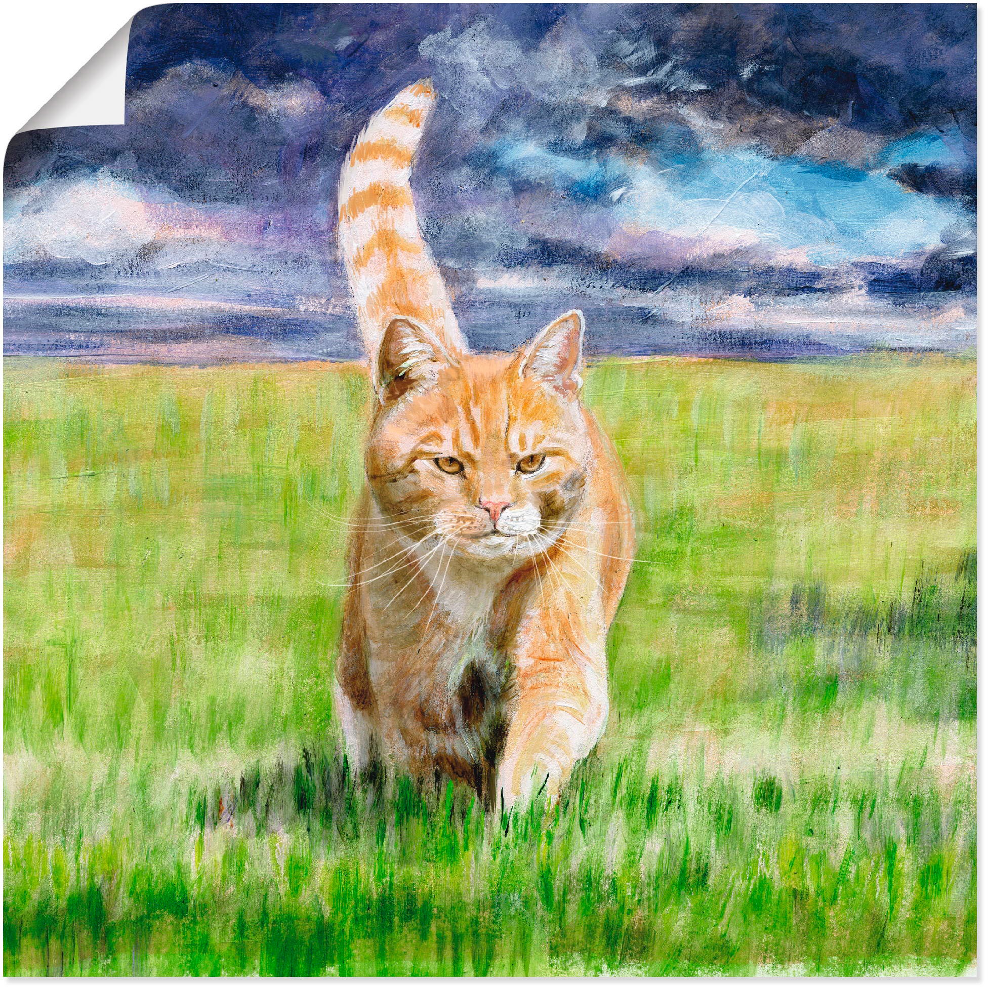 Image of Artland Wandbild »Auf Jagd«, Haustiere, (1 St.), in vielen Grössen & Produktarten -Leinwandbild, Poster, Wandaufkleber / Wandtattoo auch für Badezimmer geeignet bei Ackermann Versand Schweiz