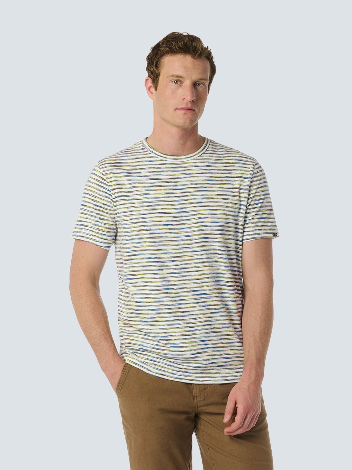 T-Shirt, mit melierten Streifen