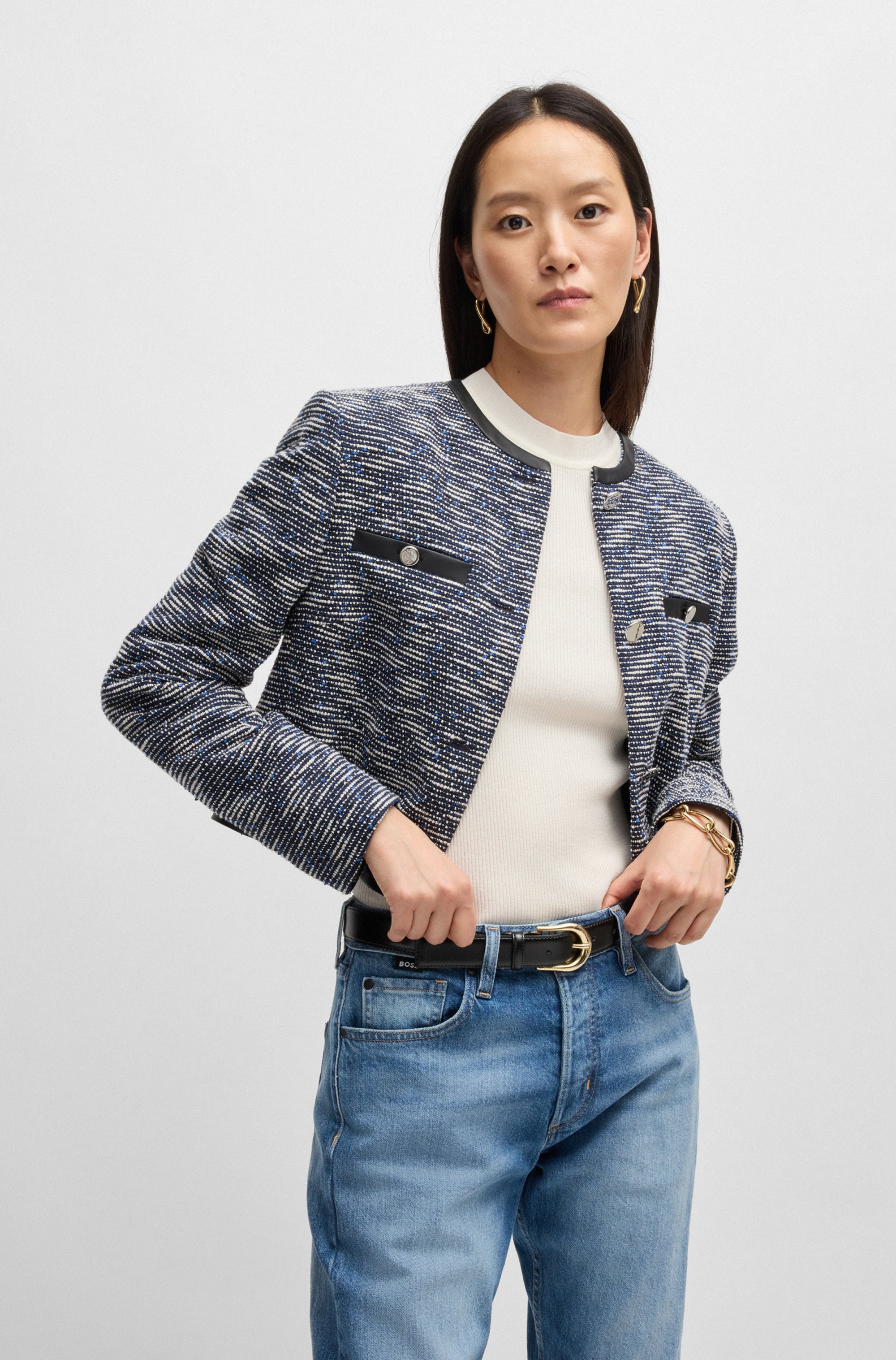 BOSS Ceinture en cuir »Carol-St-G_Sz30« mit abgerundeter Schliesse