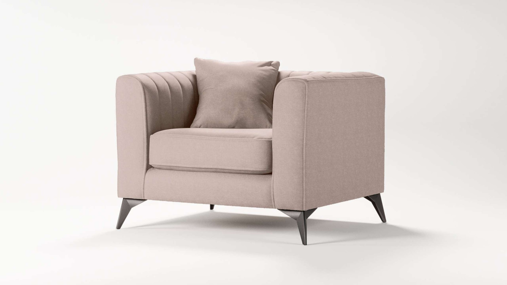 Places of Style Sessel »MATTHEW Loungesessel, Masse B/T/H: 99/86/74 cm«, incl. 1 Zierkissen, Steppung im Rückenbereich