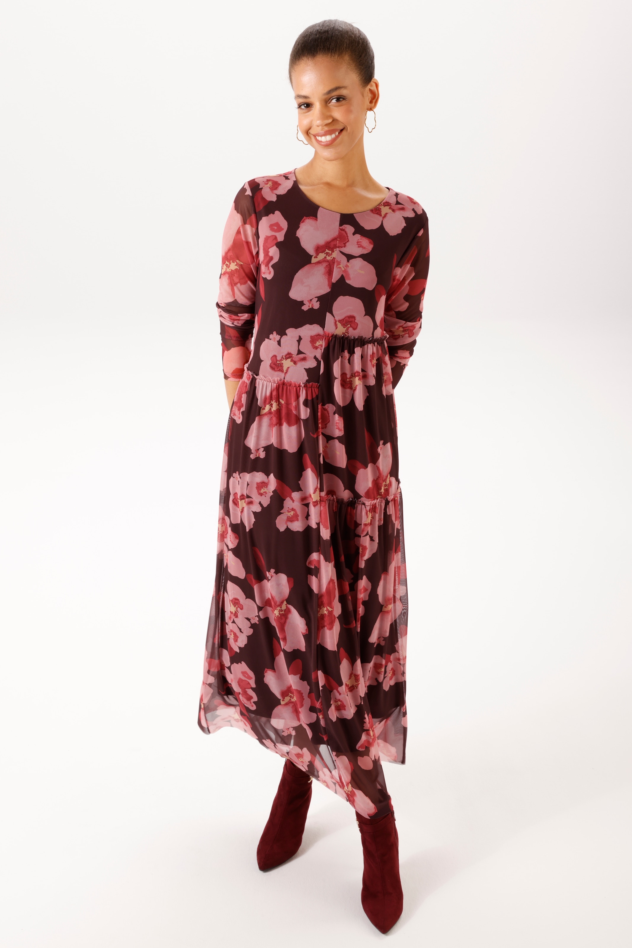 Image of Aniston CASUAL Maxikleid mit dekorativen, grossflächigen Blüten bedruckt - NEUE KOLLEKTION