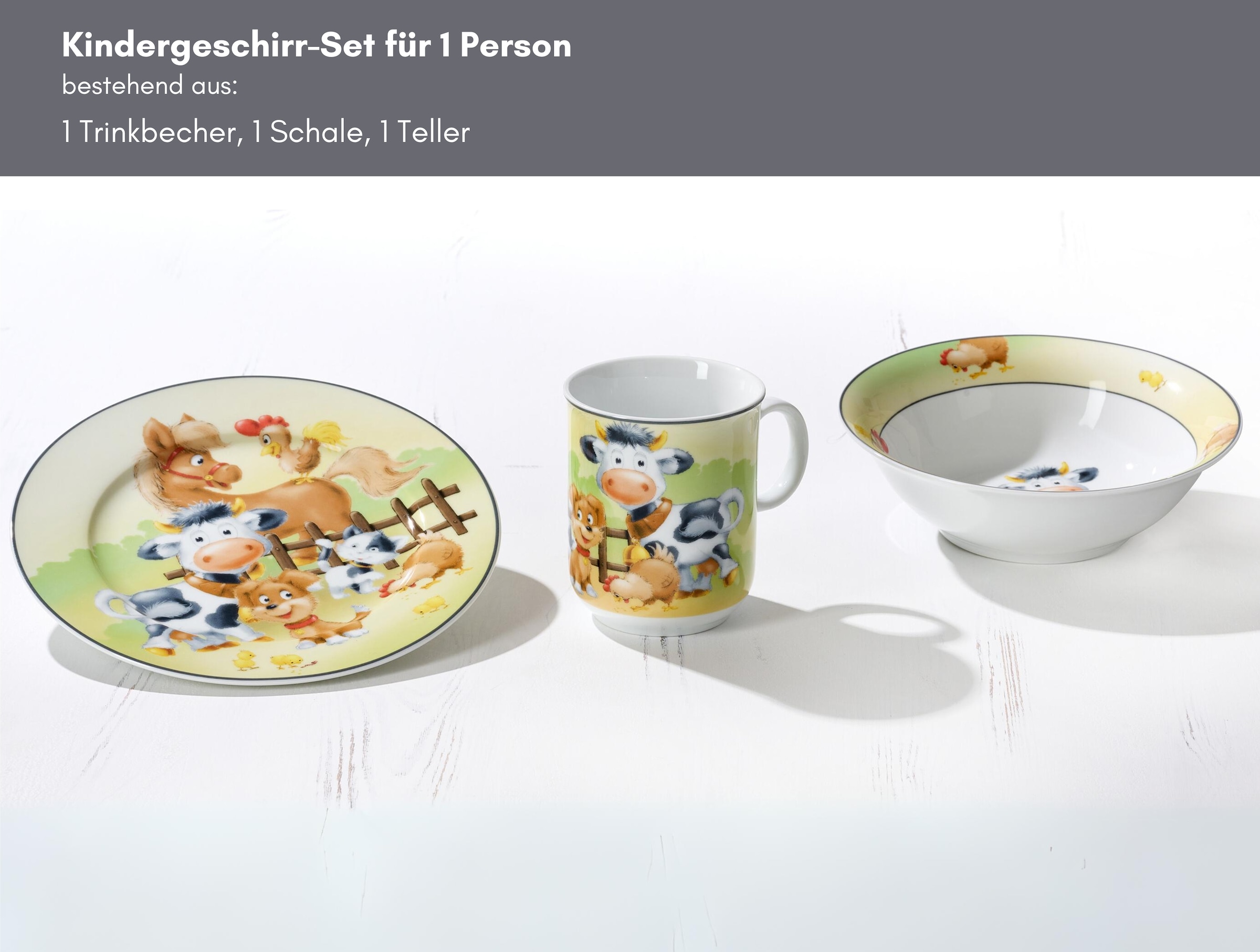 Ritzenhoff & Breker Set de vaisselle pour enfants »Hoftiere« im Geschenkkarton