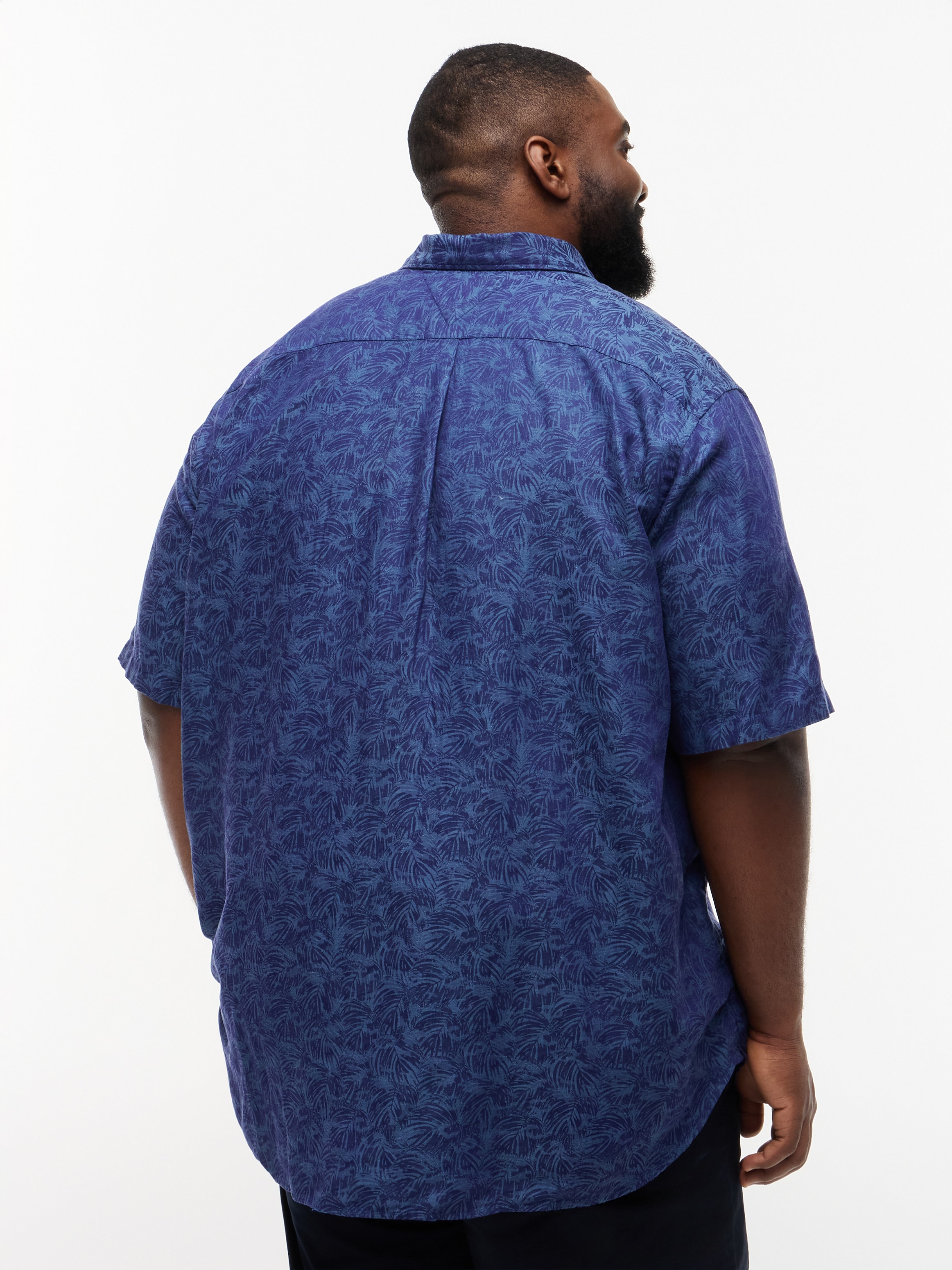 Tommy Hilfiger Big & Tall Kurzarmhemd »BT-LI TENCEL JAQUARD« Grosse Grössen, Kentkragen, regular fit