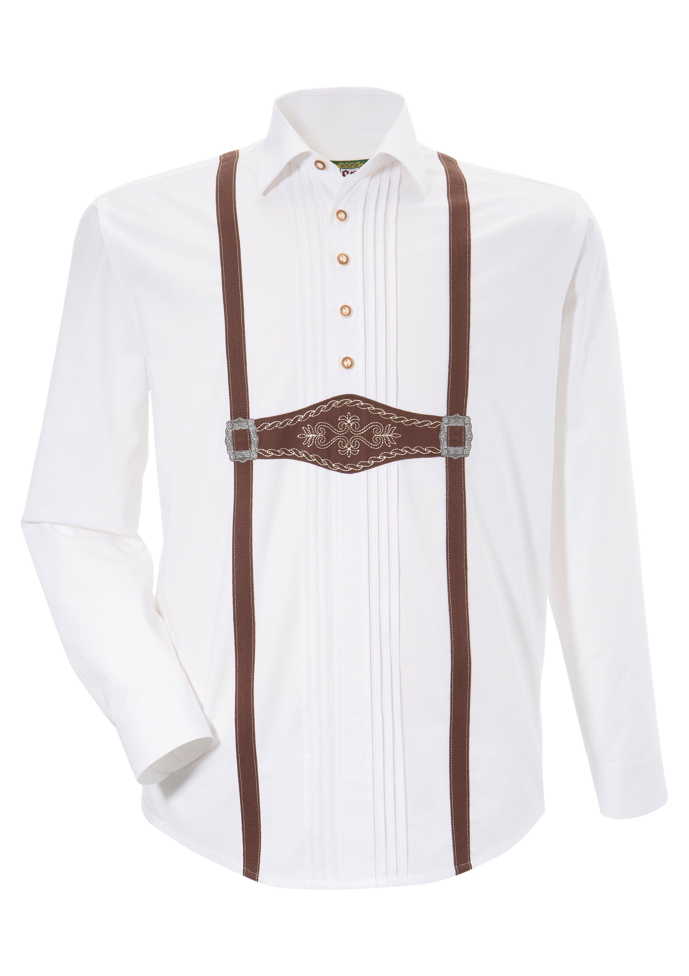 Trachtenhemd mit Lederhosen-Latz Applikation