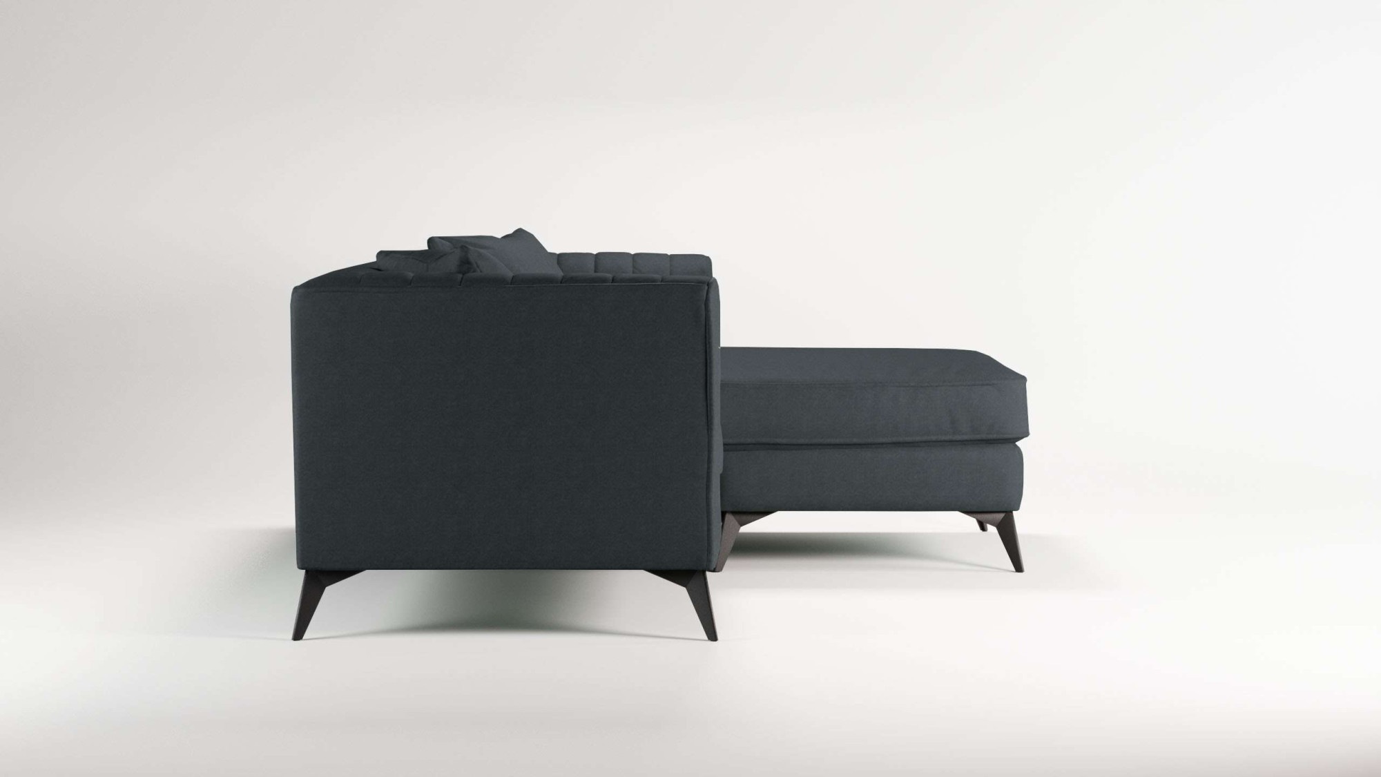Places of Style Ecksofa »MATTHEW L-Form ideal für kleine Räume, Masse B/T/H: 201/162/74 cm«, elegantes Designsofa, feine Steppung im Rücken, incl. Zierkissen