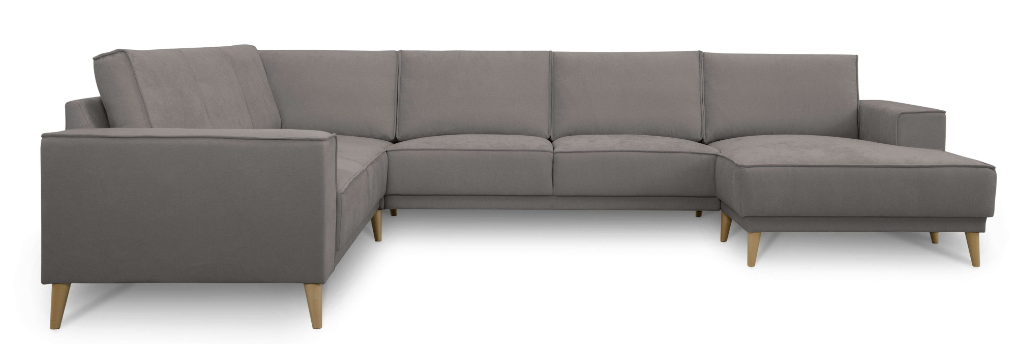 GOODproduct Wohnlandschaft »Oland Skandi, weicher Chenille-Stoff« U-Form, 342 cm, Wellenunterfederung, Skandi-Design, Massivholzfüsse