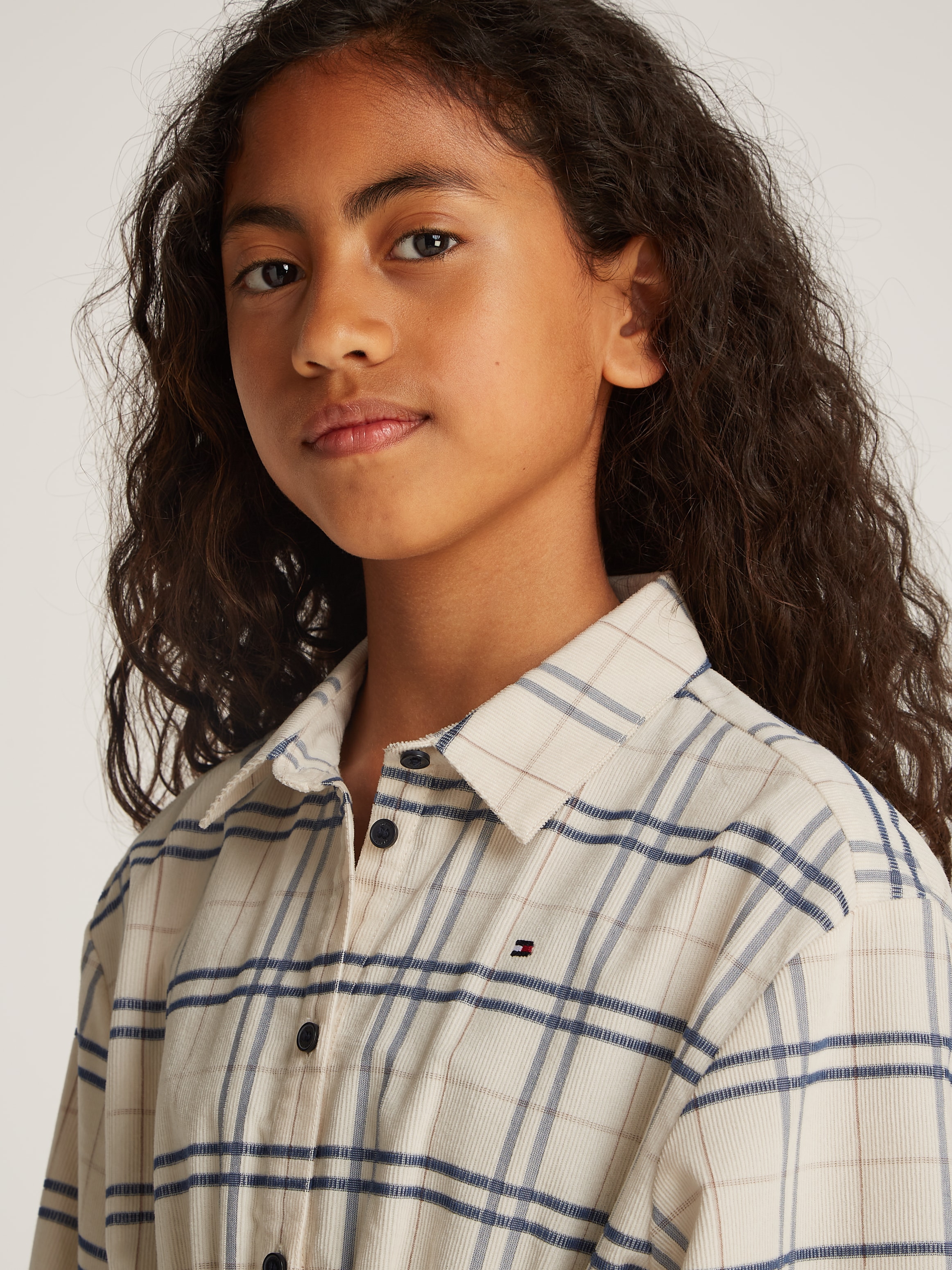 Tommy Hilfiger Hemdblusenkleid »CORDUROY CHECK SHIRT DRESS LS«, mit Karomuster