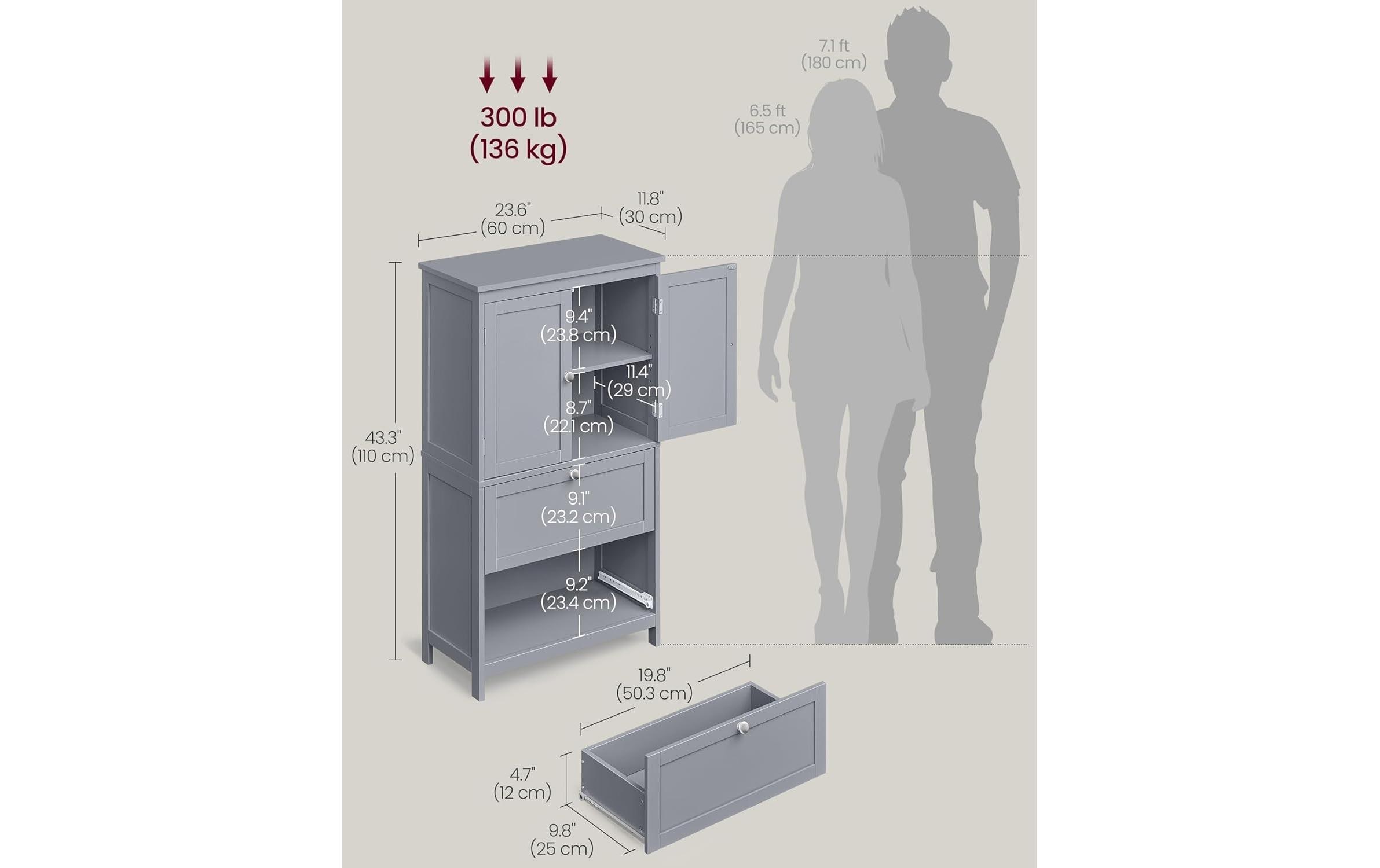 VASAGLE Kommode »in Landhausstil 60 x 110 cm«