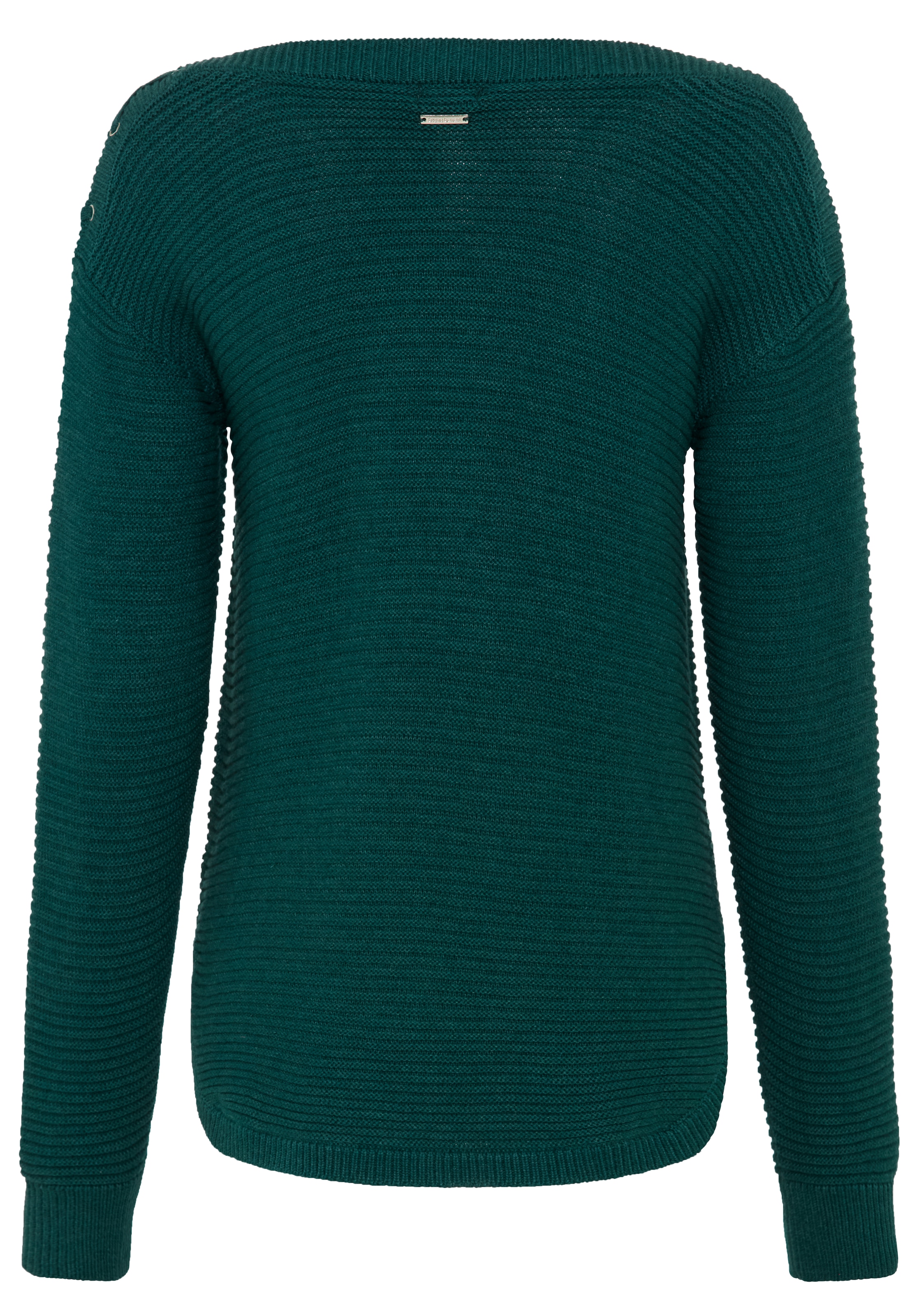 Bruno Banani Strickpullover »mit Zierschnürung« mit U-Boot-Ausschnitt, hüftlange Schnittform, elastisches Material