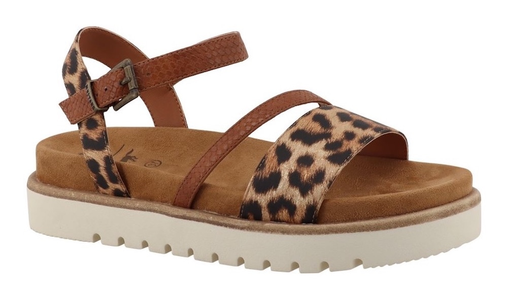 Image of Mustang Shoes Sandale "Malina" Plateausandalette, Sommerschuh, Urlaubsschuh in Leo-Optik