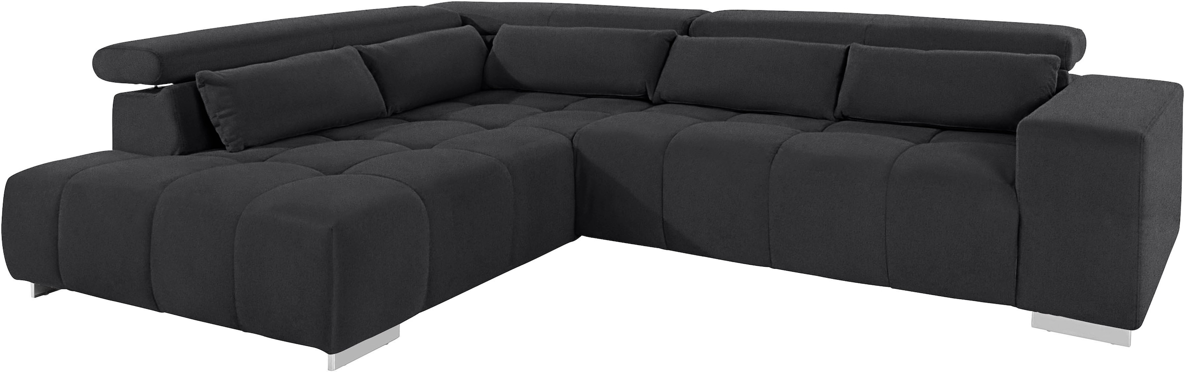 COTTA Ecksofa »Orion L-Form«, mit Kopfteilverstellung & 5 Nierenkissen
