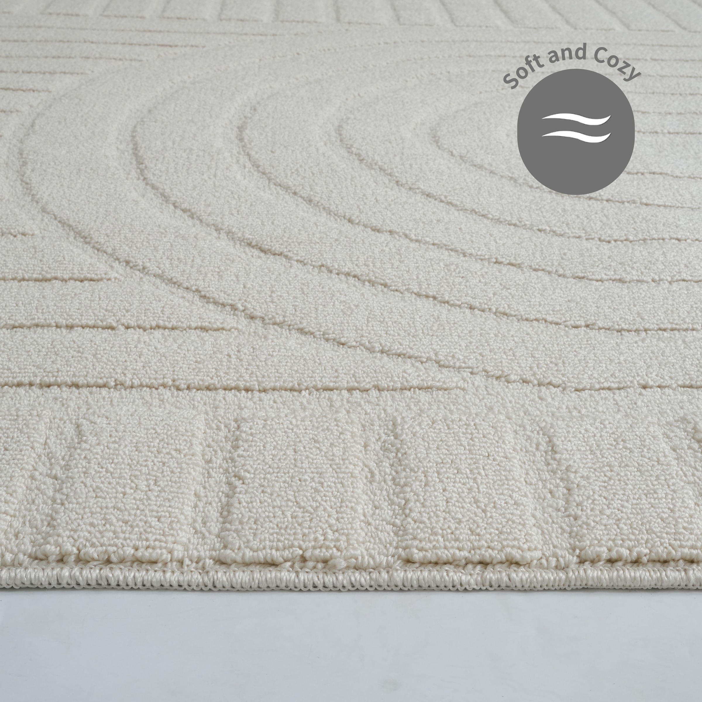 GOODproduct Teppich »Neele, Boho-Design, Hoch-Tief, waschbar« rechteckig 12 mm Höhe 3D Optik, Skandinavisch, Designteppich, Wohnzimmer, Schlafzimmer