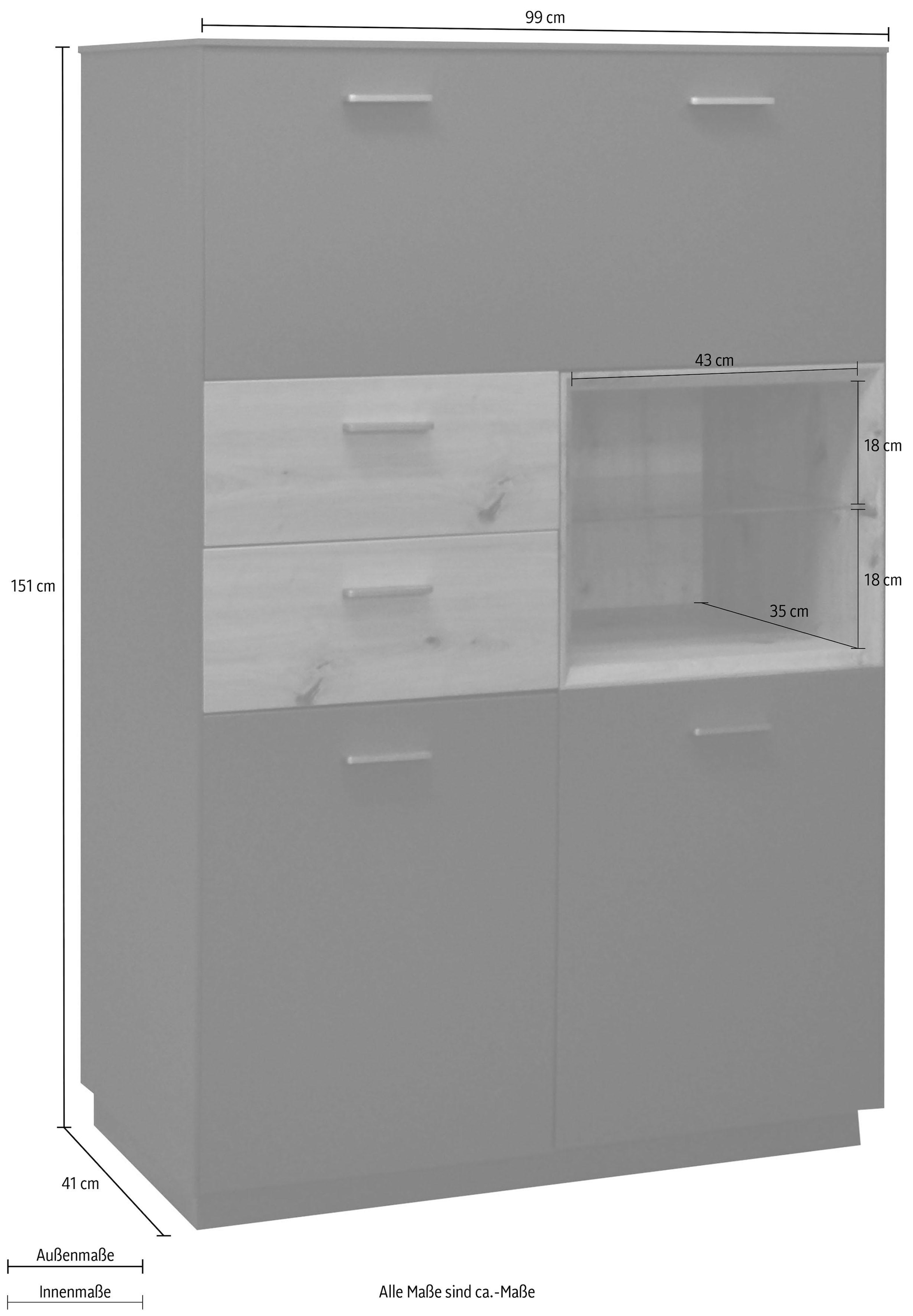 Mäusbacher Highboard »Frame« Breite 99 cm