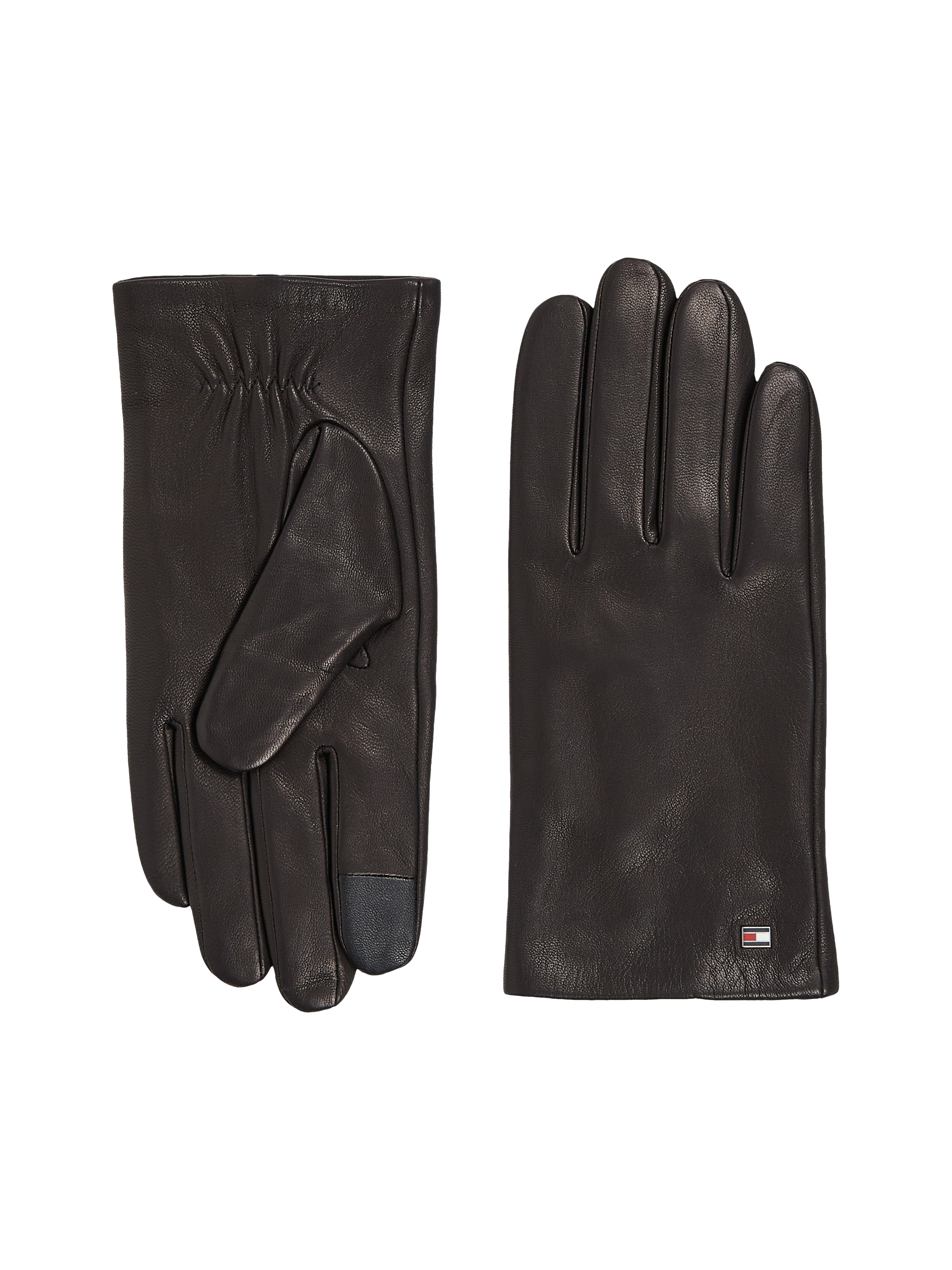 Lederhandschuhe »ESSENTIAL FLAG LEATHER GLOVES«, mit Tommy Hilfiger Flagge