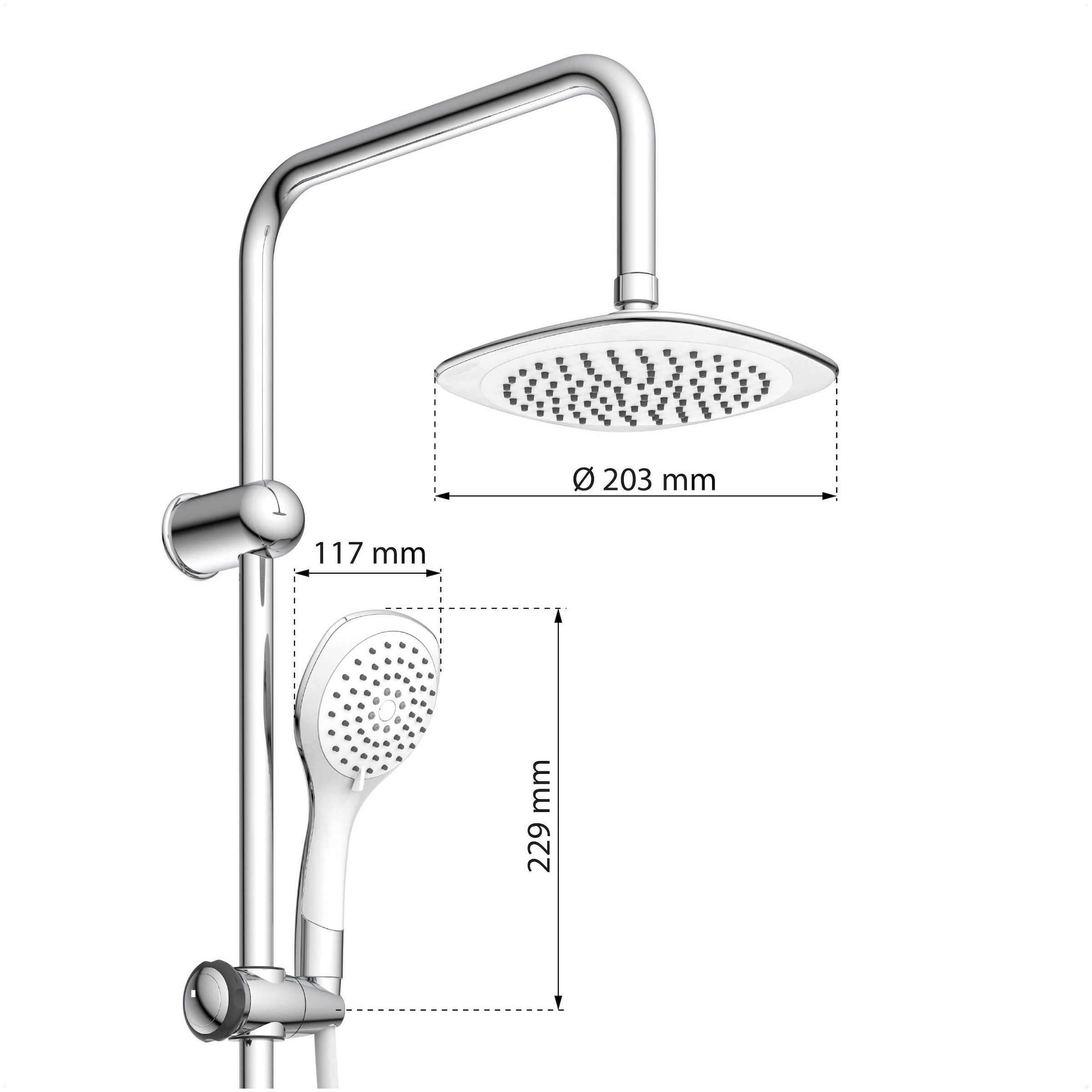 Eisl Garniture de douche »DUSCHTRAUM« douchette bien-être 3 positions réglable avec picots anticalcaire
