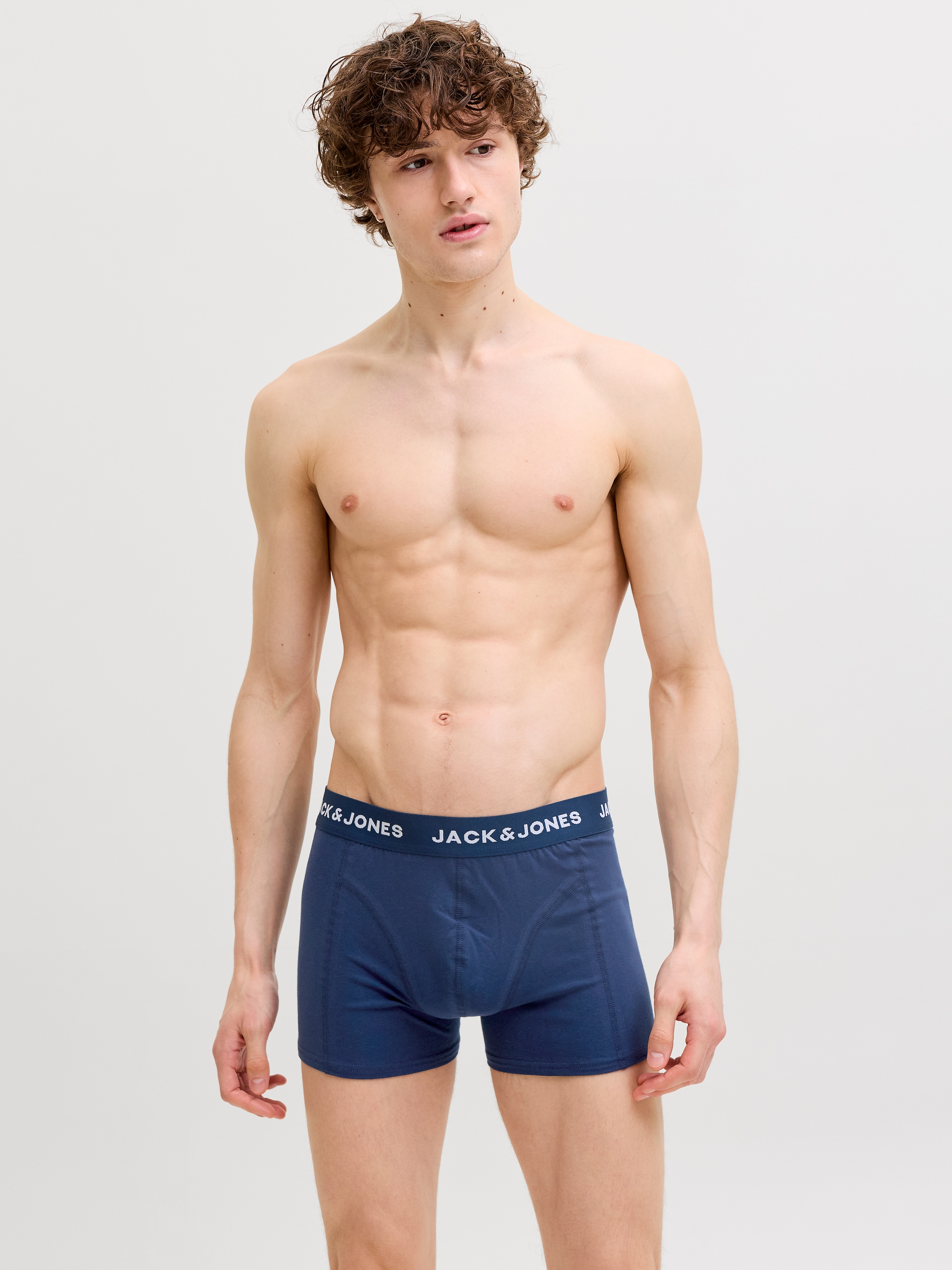 Jack & Jones Tronc »JACOZZIE TRUNKS 5 PACK STYD« Paquet, 5 cuis mélange de coton, ceinture élastique