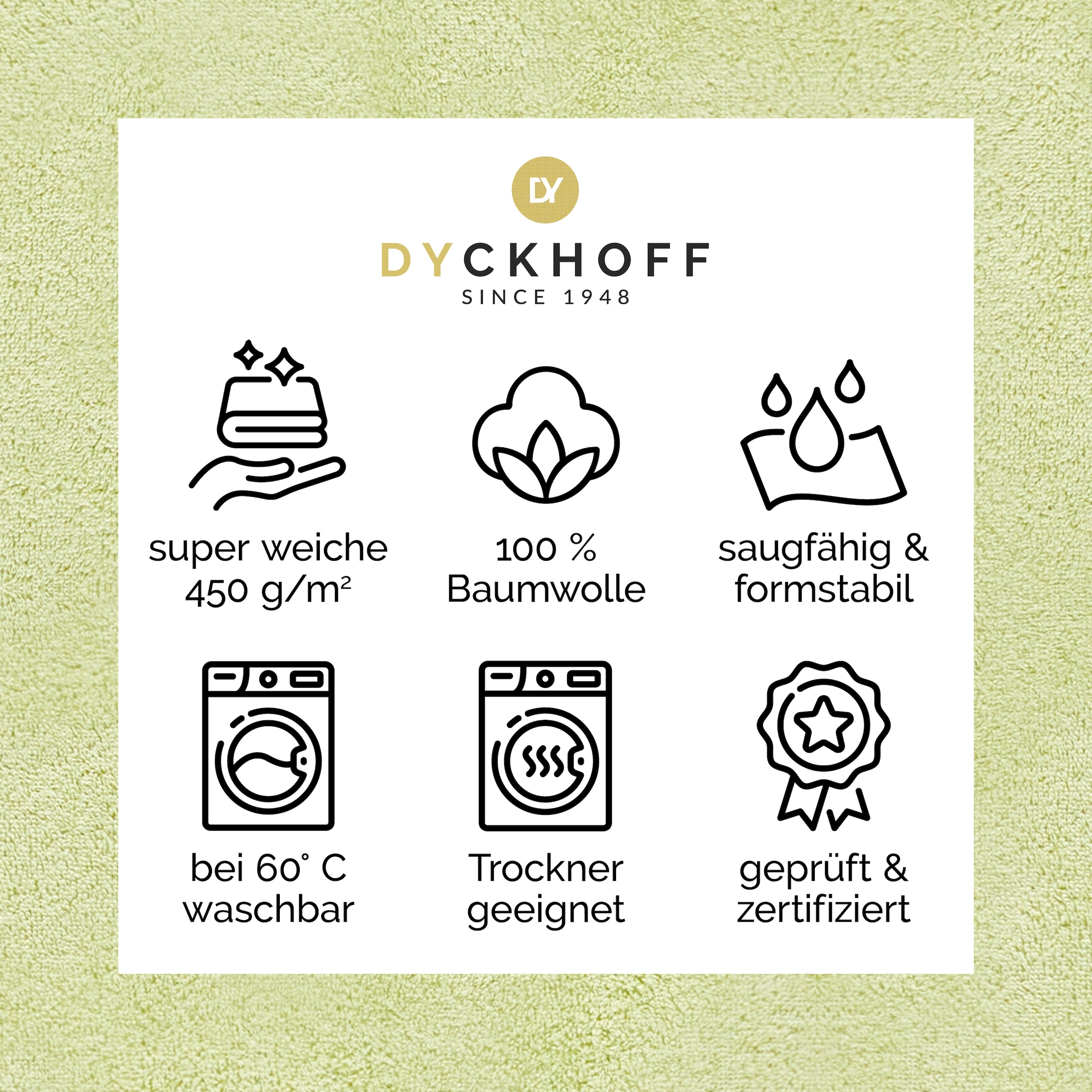 Dyckhoff Handtuch Set »Pure Natural Uni« Set 6 Frottier BIO Baumwolle, GOTS