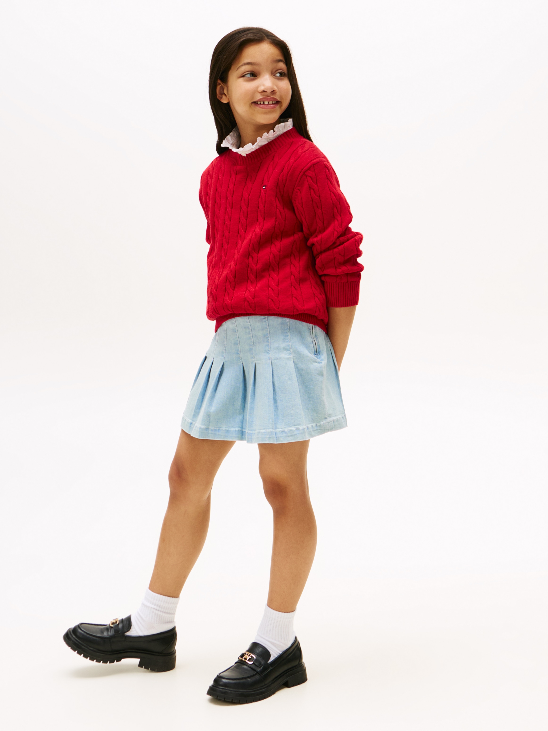 Tommy Hilfiger Jeansrock »DENIM PLEATED SKIRT«, für Kinder bis 16 Jahre, mit Falten