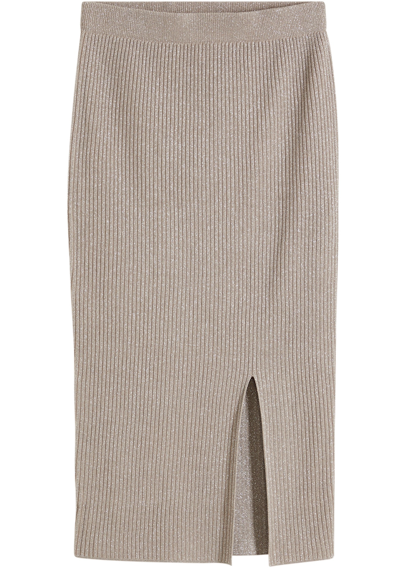 bonprix Strickrock »Strickrock aus fliessendem Viskose-Mix« mit Glitzer-Details und seitlichem Schlitz