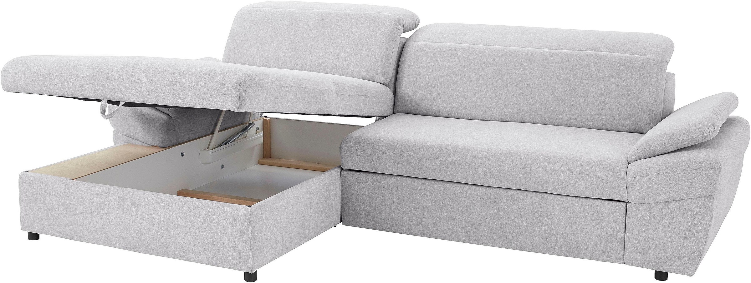 exxpo - sofa fashion Ecksofa »Kyoto, inkl. Kopfteil- und Armteilverstellung, hoher Sitzkomfort«, wahlweise mit Bettfunktion und Bettkasten, hochwertige Bezüge, L-Form