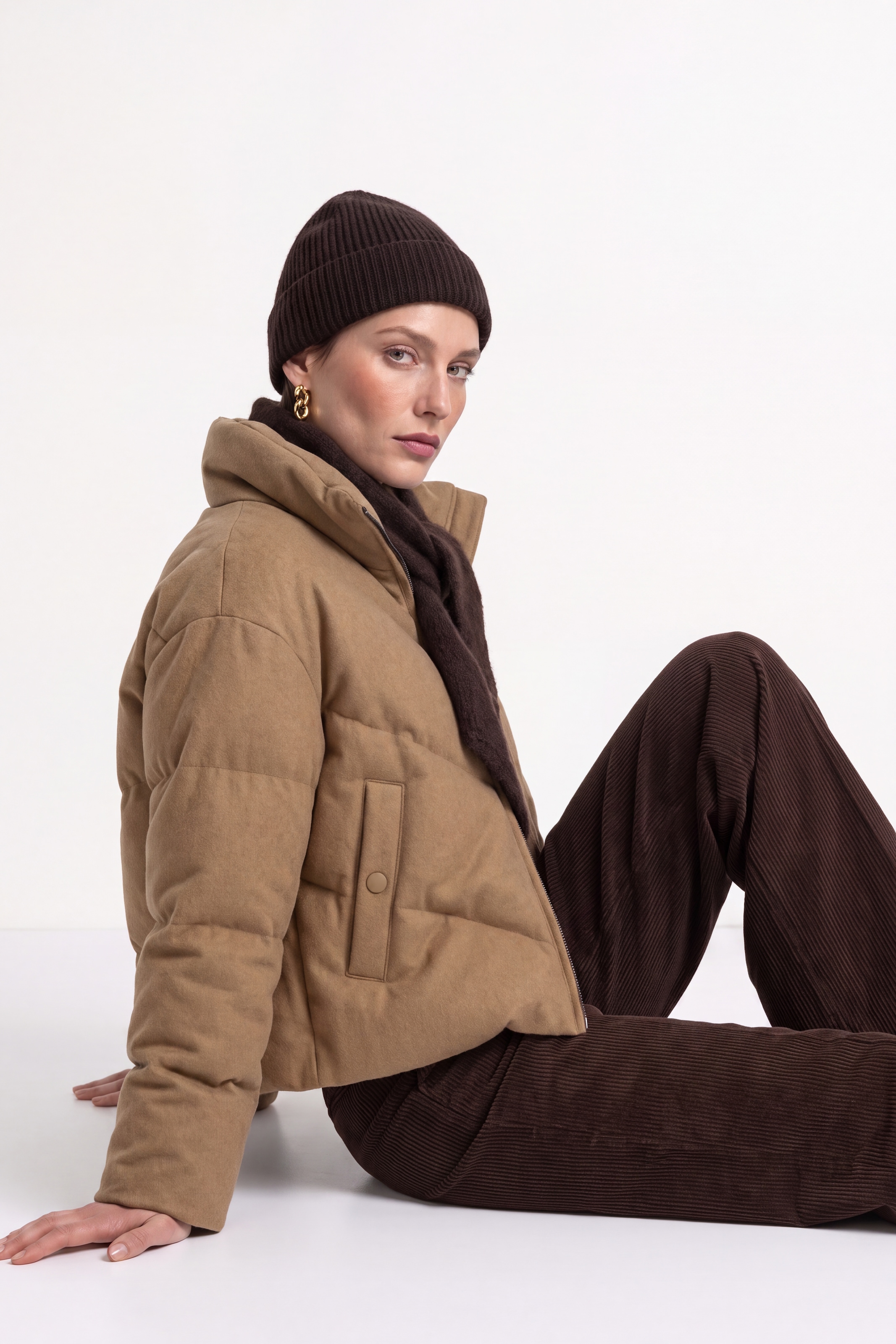 RICHROYAL Steppjacke ohne Kapuze aus Woll-Mix, Regular fit mit Stehkragen