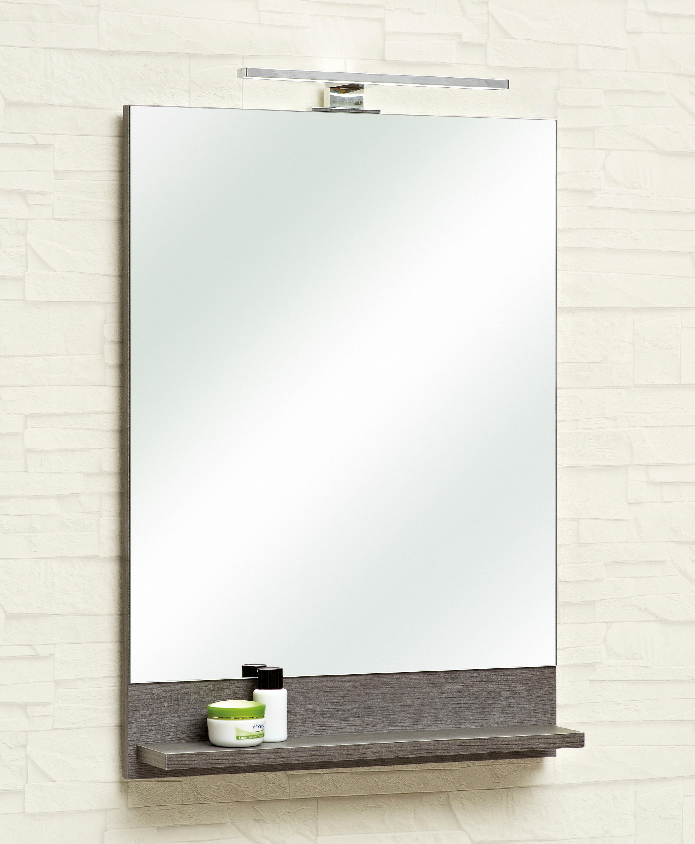Image of Saphir Badspiegel "Quickset Bad Flächenspiegel mit Ablage, 50 cm breit, ohne Beleuchtung" moderner Wandspiegel für Badezimmer, rechteckig, 70 cm hoch
