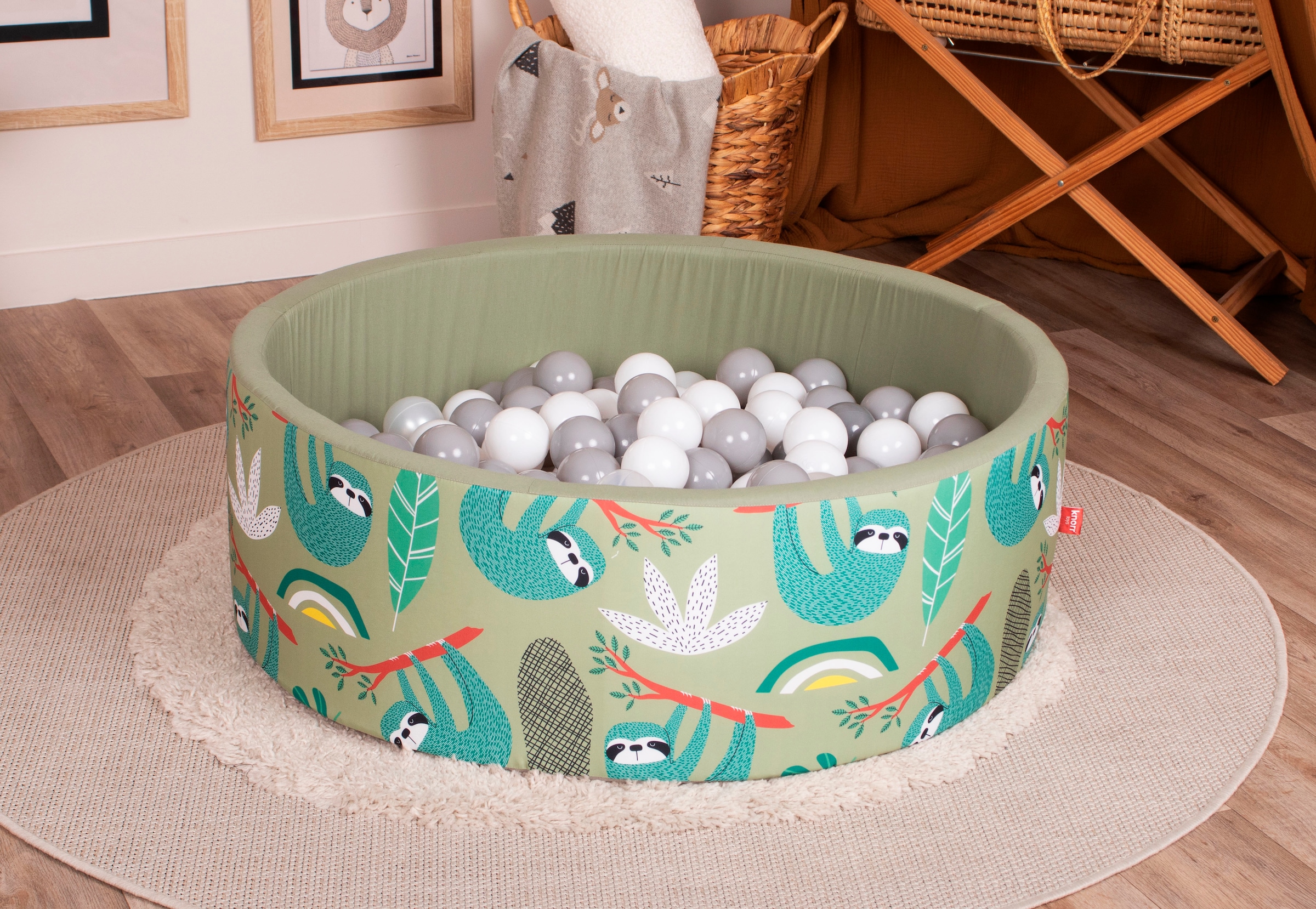 Knorrtoys® Piscine à balles »Soft, Faultier« Mit 150 Bällen grey/white/transparent, Made in Europe