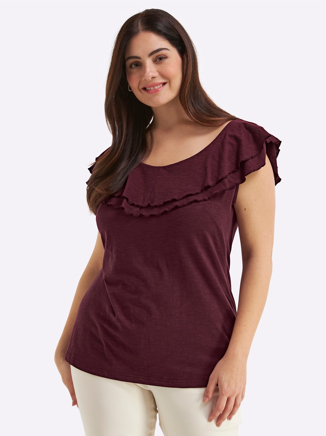 Image of Sheego T-Shirt "Halbarmshirt" 1
