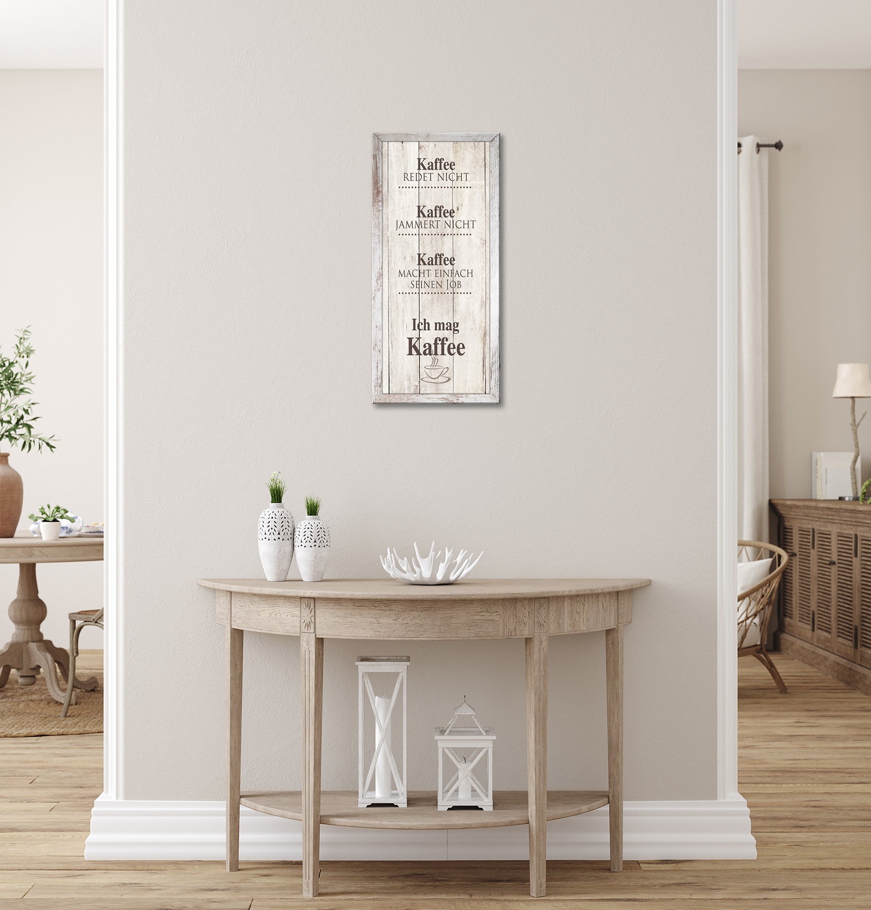 Bönninghoff Bild mit Rahmen »Wandbild gerahmt KAFFEE 23x49 cm – Wanddeko modern« Kaffee | Kaffee Bilder | Sprüche & Texte 1 Stk. tlg. mit dekorativem Rahmen