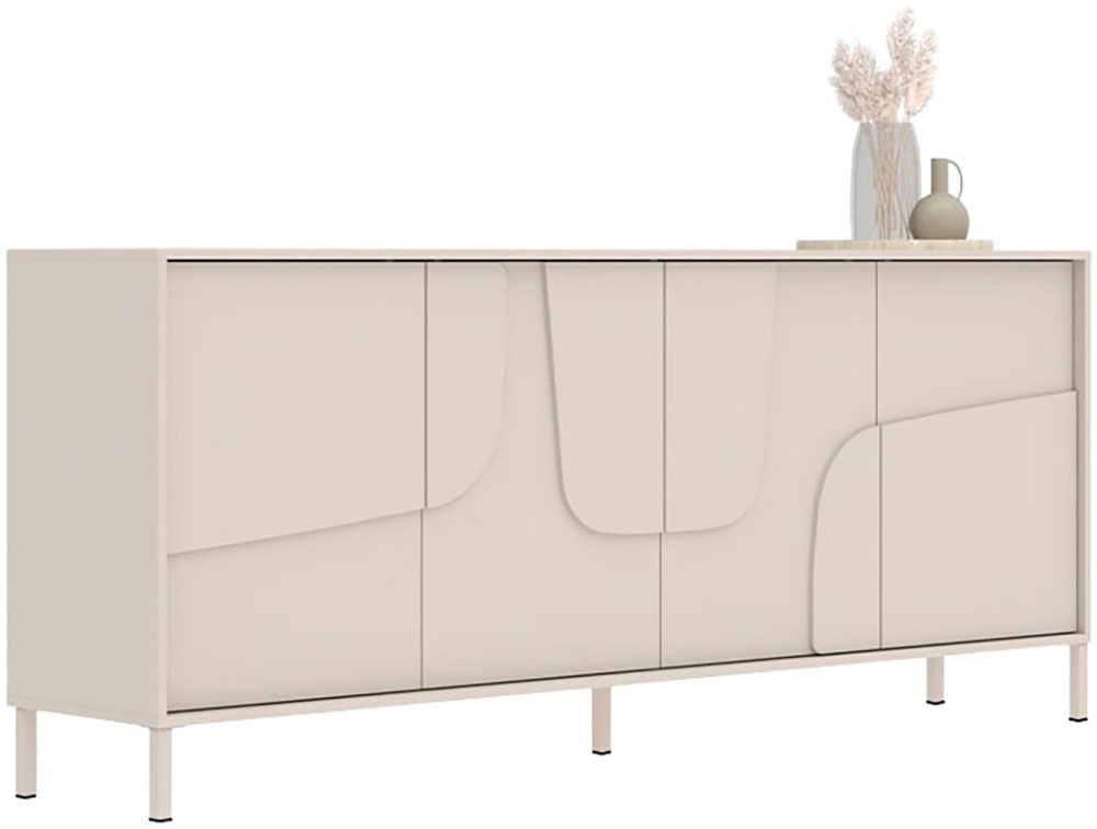 Image of GOODproduct Sideboard "Stone, 205 cm breit, 4 Türen, Anrichte, Kommode, Stauraumschrank" 3D-Design, Push-to-open, Innenraum grosszügig, Füsse 14/2 cm wählbar